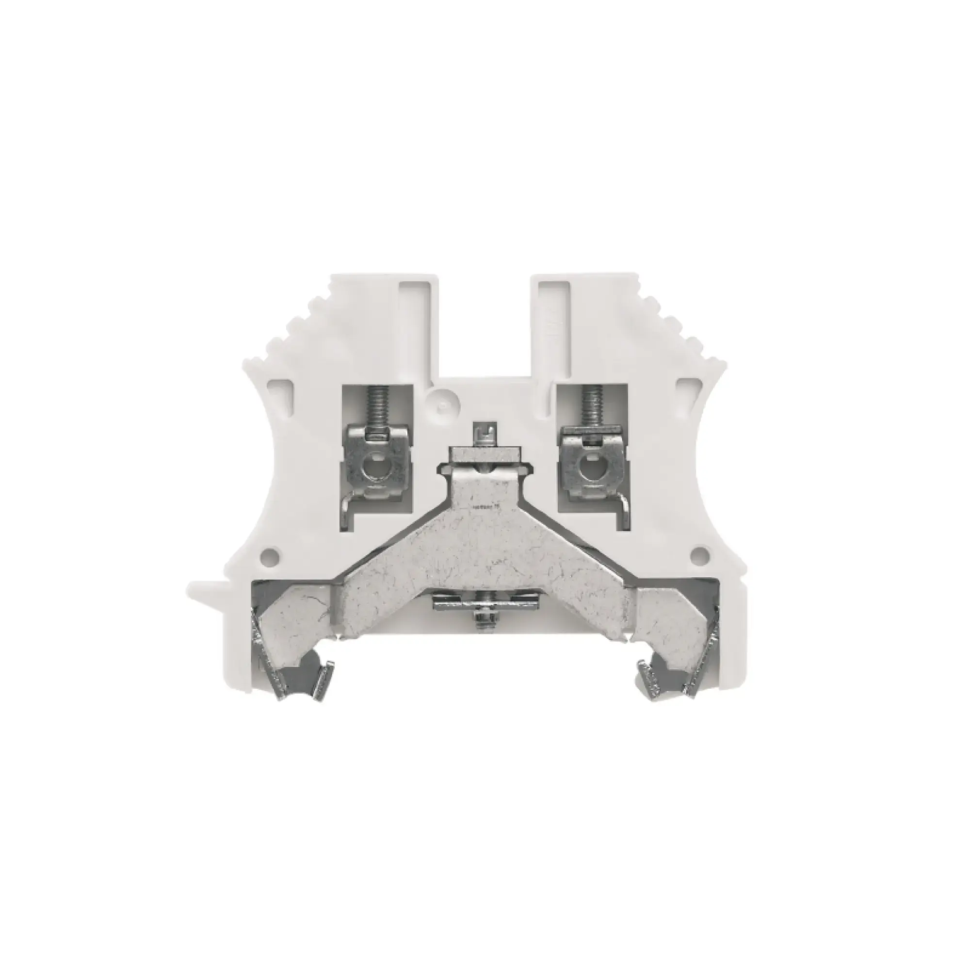 Weidmüller 1010010000 PE terminal, Screw connection, white, 2.5 mm², 800 V, Number of connections: 2, Number of levels: 1, TS 35, V-0, Wemid (img_001)
