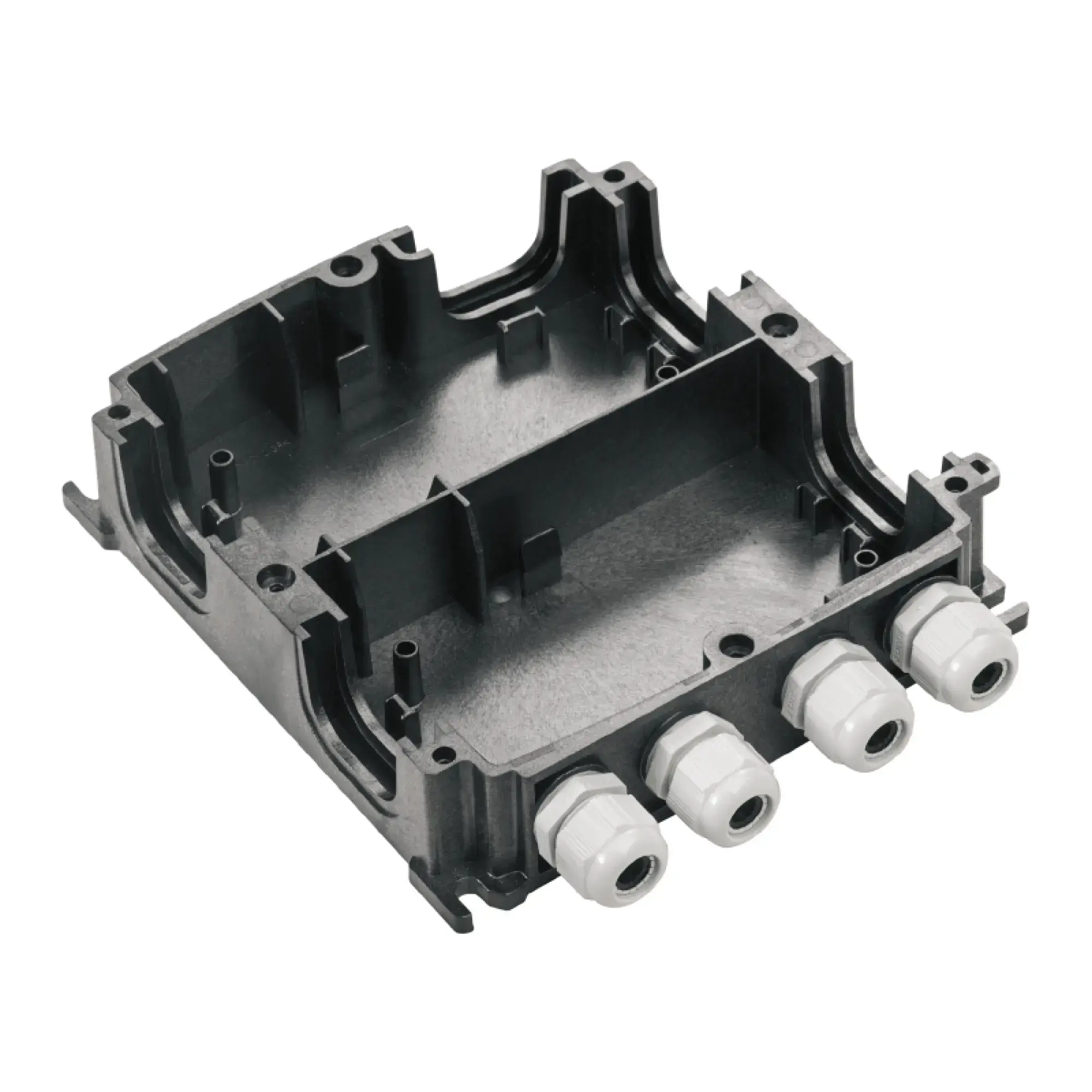 Weidmüller 1121990000 Plastic housing, FieldPower®, 223 x 181 x 42 mm, Gland plates: , Polycarbonate, glass fibre reinforced, untreated, black (img_001)