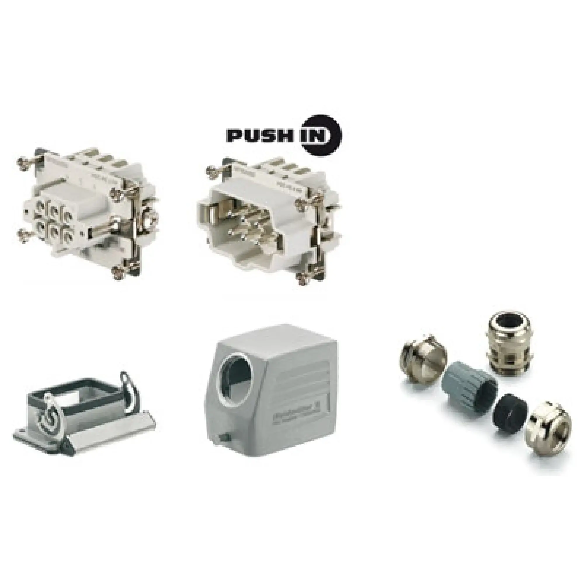 Weidmüller 1027660000 Industrial connectors (set), Series: HE, PUSH IN, Size: 3, Number of poles: 6 (img_001)