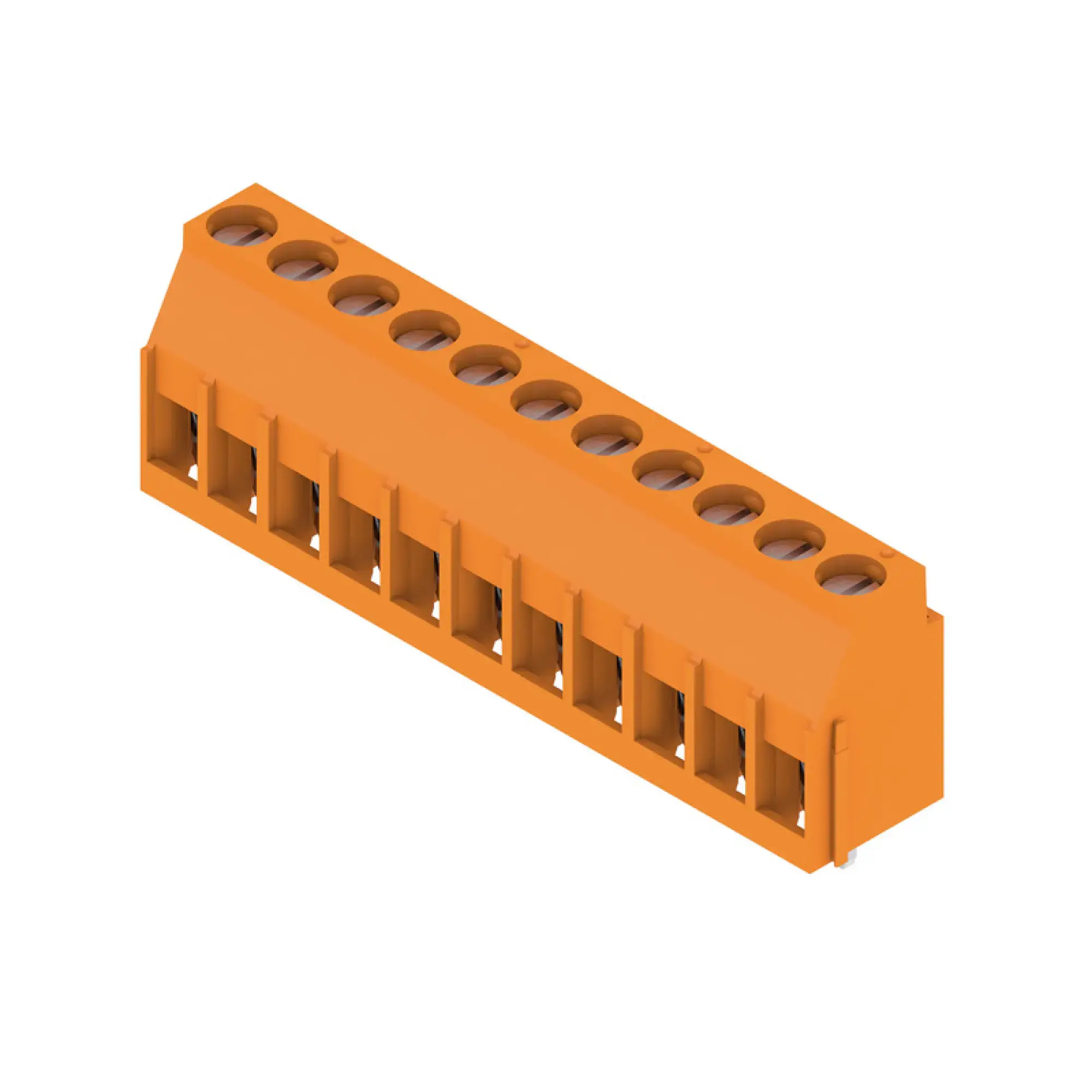 Weidmüller 1001790000 PCB terminal, 320 V, 32.5 A, Pitch in mm: 5.00, 6 mm², Number of poles: 11, Clamping yoke connection, THT solder connection, 90°, Box (img_001)