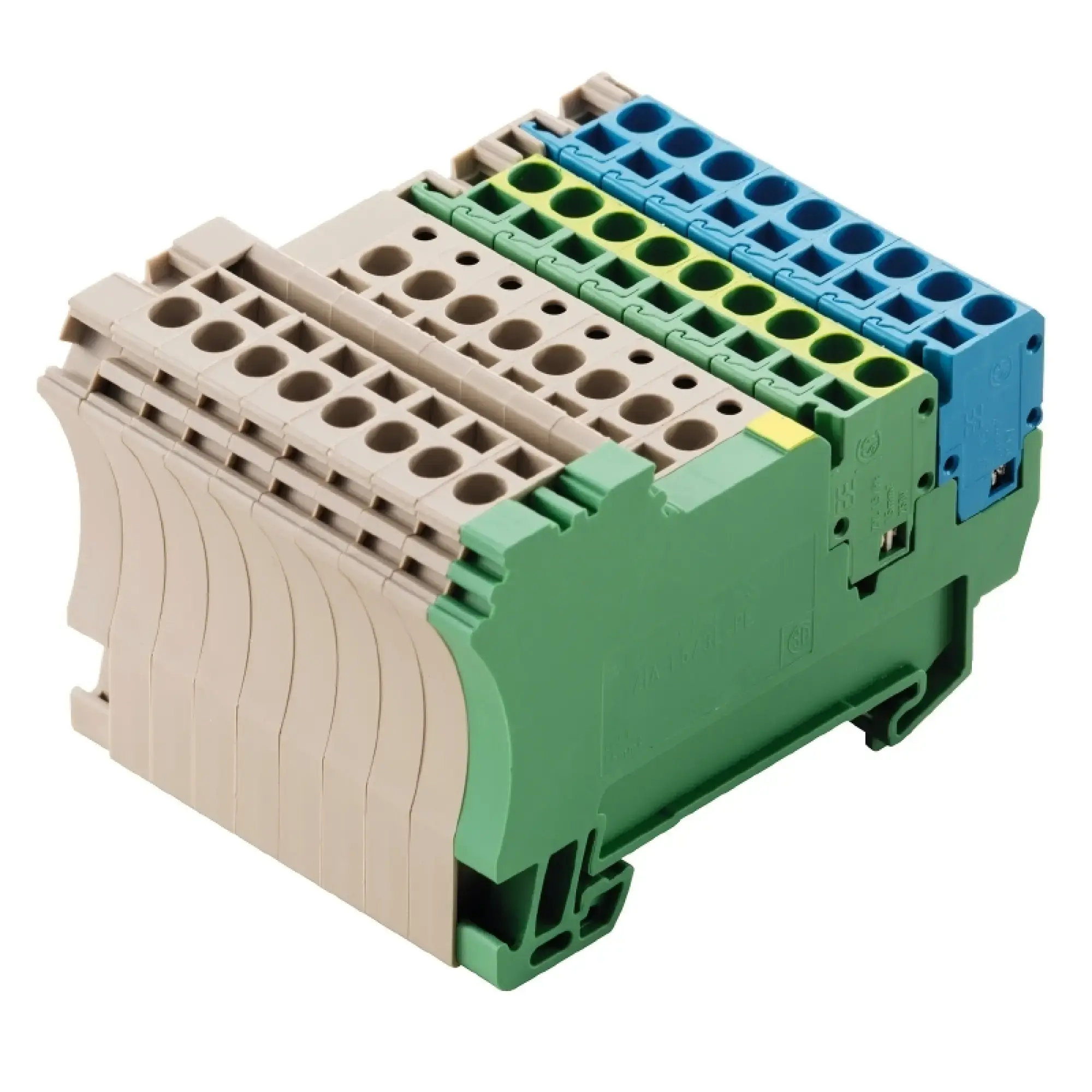 Weidmüller 1692650000 Initiator/actuator terminal, Tension-clamp connection, dark beige, 1.5 mm², 17.5 A, 250 V, Number of connections: 34, Number of levels: 1, TS 35, V-0, (img_001)