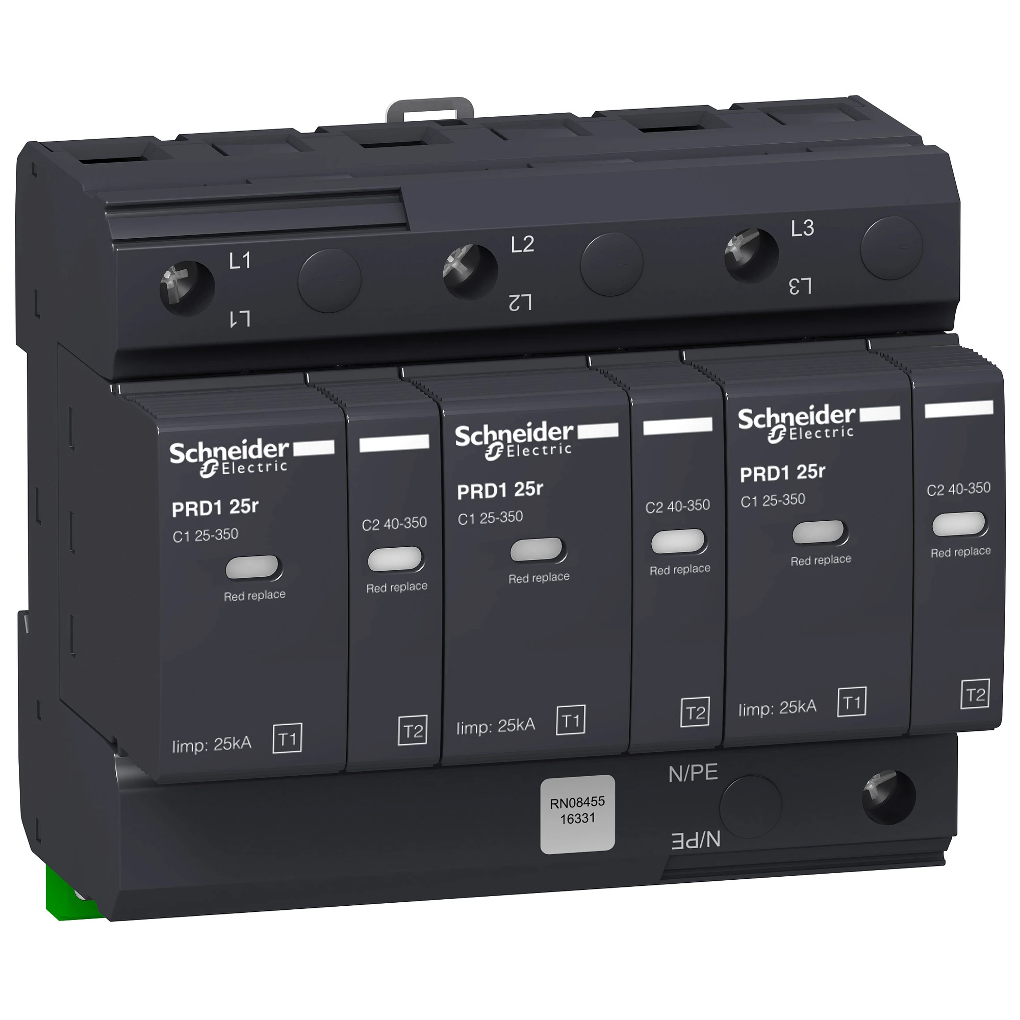 Schneider Electric 16331 Combined Lightning/Surge Arrester PRD1 25R 3P TYPE1+2, Uc 350V (img_001)