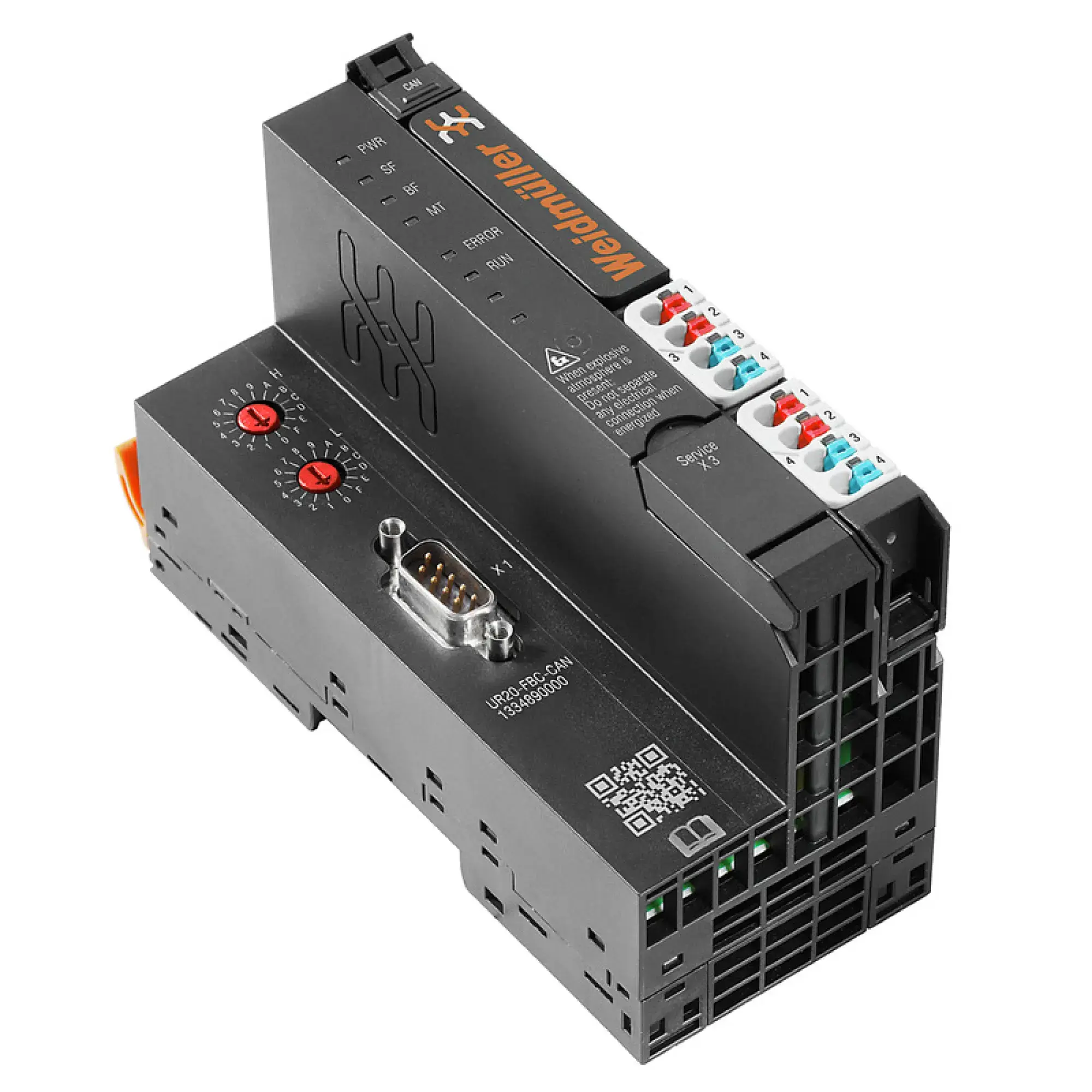 Weidmüller 1334890000 Fieldbus coupler (I/O), PUSH IN, Micro USB 2.0, 24 V DC +20 %/ -15 %, via the system bus, -20 °C ... +60 °C (img_001)