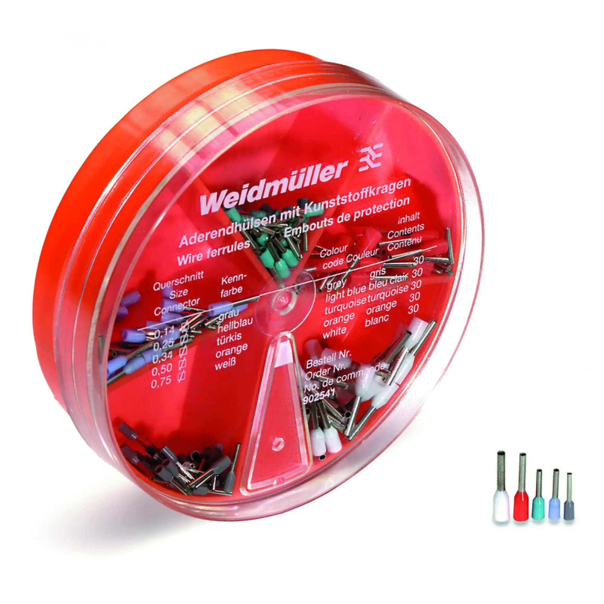 Weidmüller 9025410000 Assortment of wire-end ferrules, Crimping range, min.: 14 mm², Crimping range, max.: 75 mm², Colour code: Weidmüller (img_001)