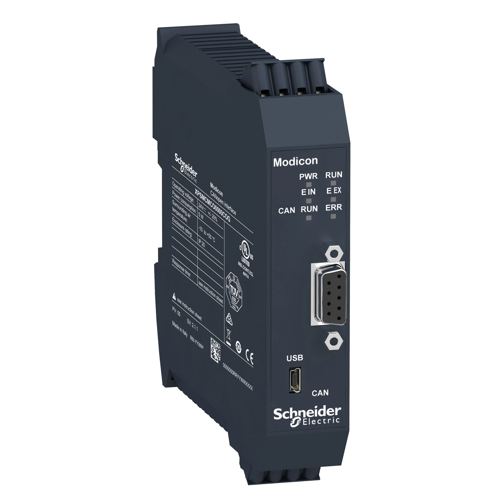 Schneider Electric XPSMCMCO0000COG Fieldbus Module CANopen, 1x SUB-D, Modicon Safety Controller XPSMCM, Spring Clamp Terminals (img_001)