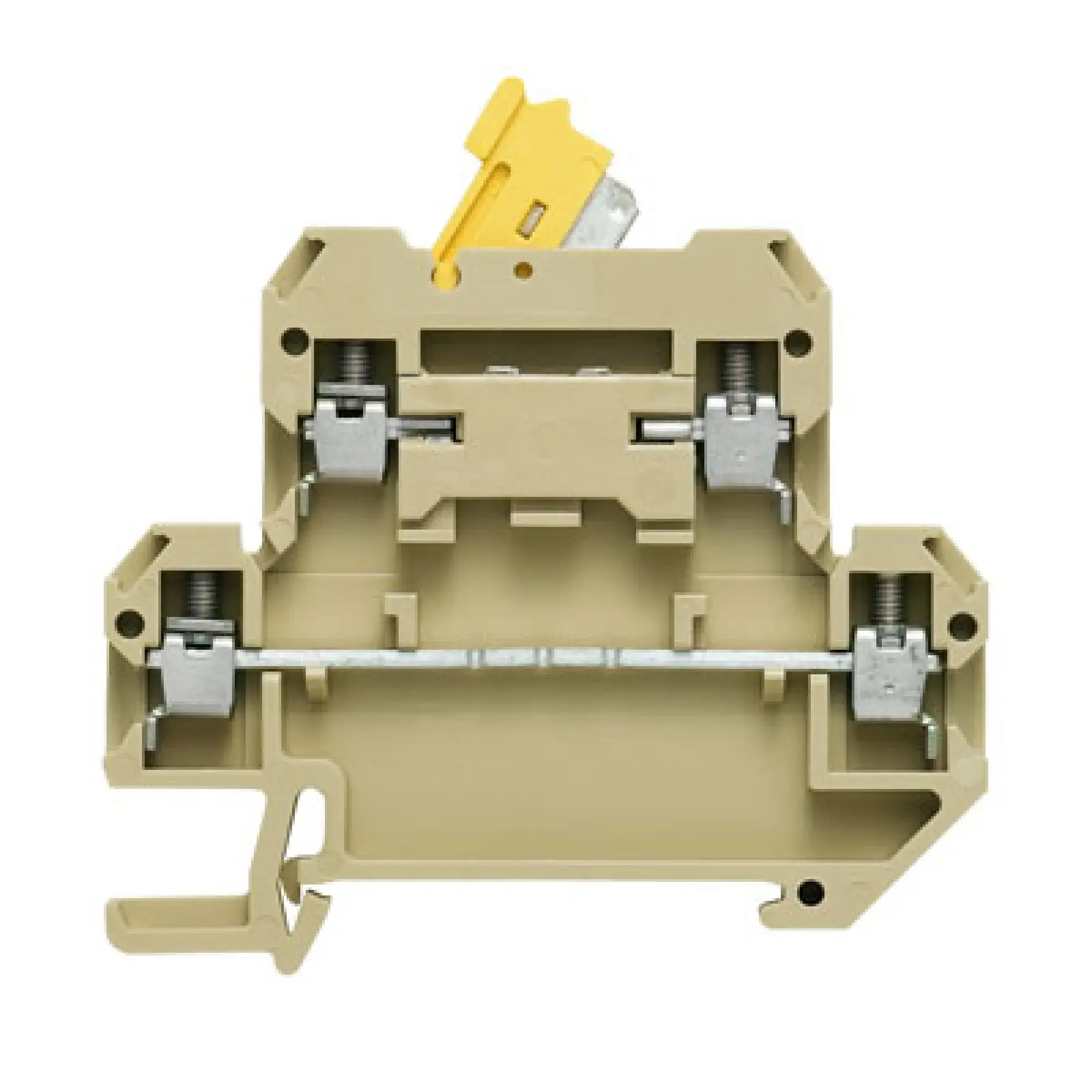Weidmüller 0687460000 Test-disconnect terminal, Screw connection, beige, 4 mm², 10 A, 400 V, Number of connections: 4, Number of levels: 2 (img_001)