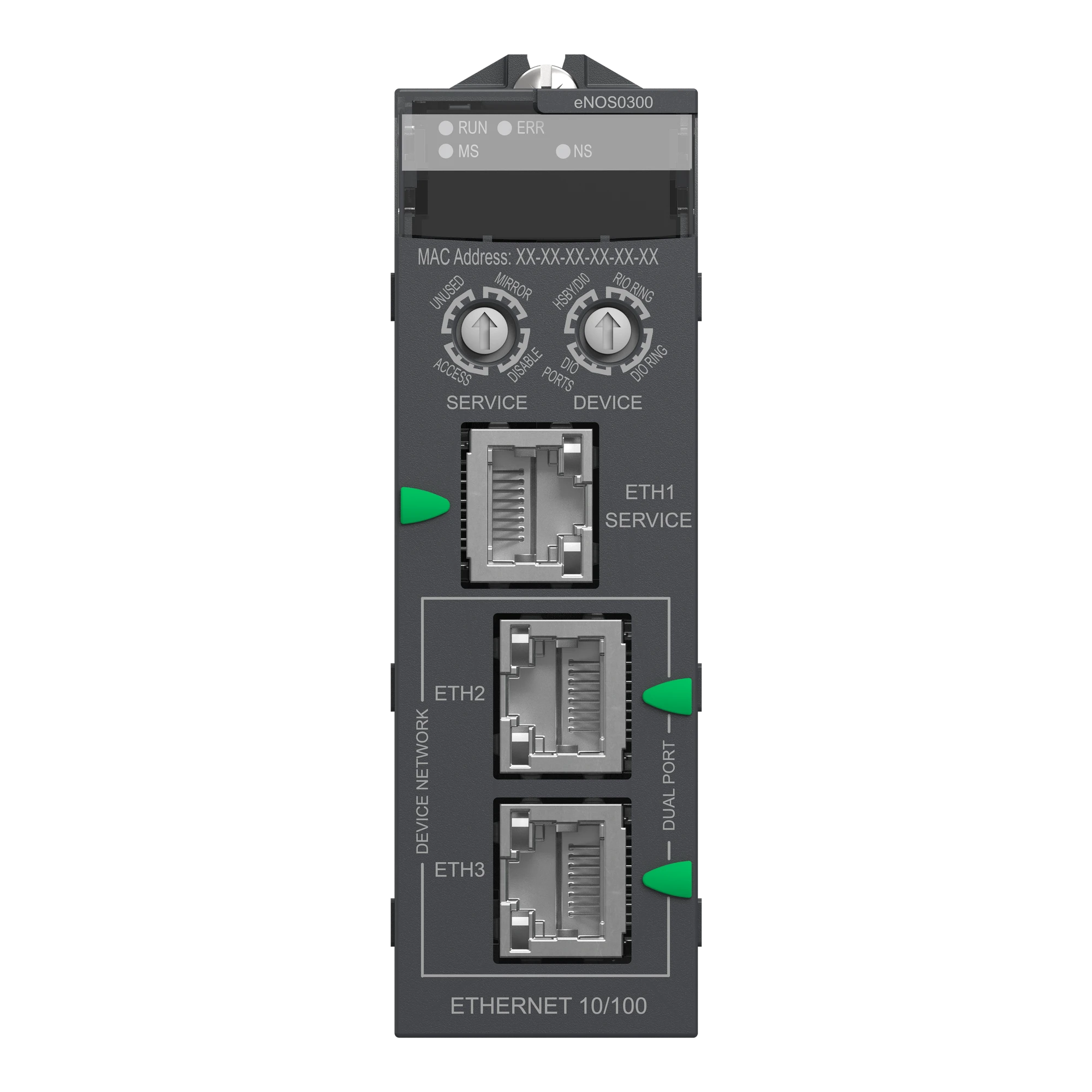 Schneider Electric BMENOS0300 Modicon M580 and X80 Ethernet Switch, for Ethernet Module Carrier (img_002)