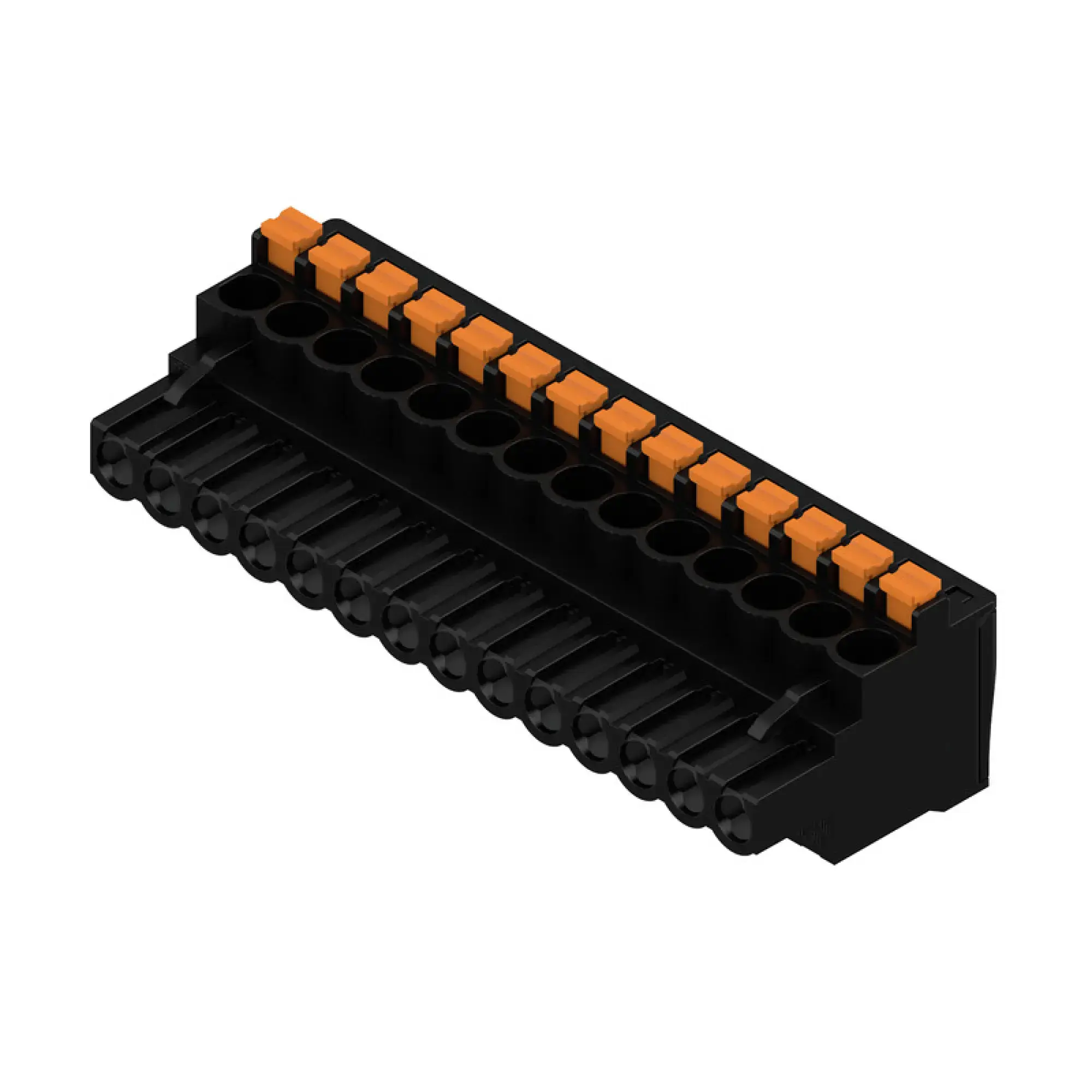 Weidmüller 1000150001 PCB connector (wire connection), 320 V, 24 A, Pitch in mm: 5.08, 3.31 mm², Number of poles: 14, PUSH IN with actuator, Box (img_001)