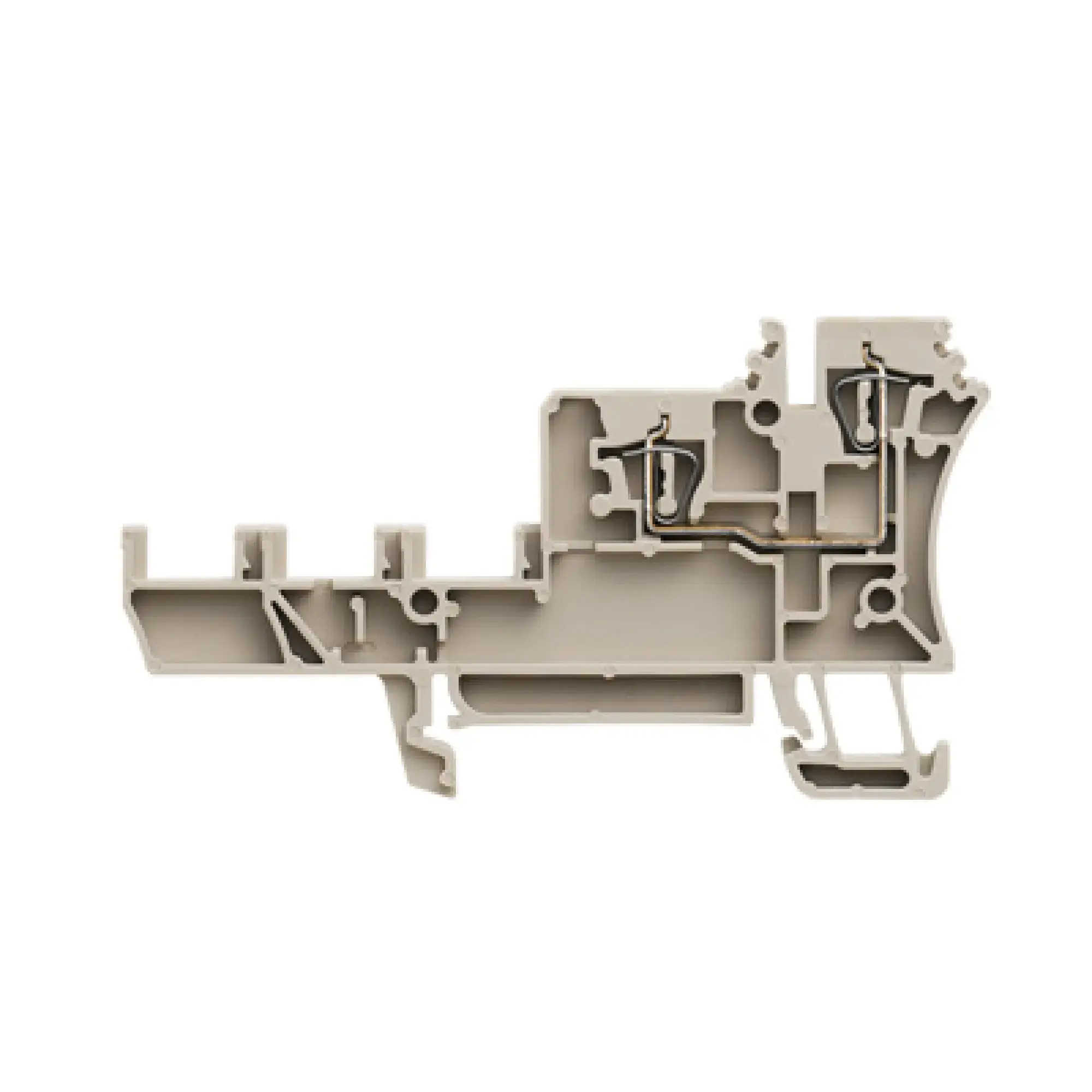 Weidmüller 1652010000 Initiator/actuator terminal, Tension-clamp connection, dark beige, 1.5 mm², 17.5 A, 250 V, Number of connections: 2, Number of levels: 1, TS 35, V-0, (img_001)