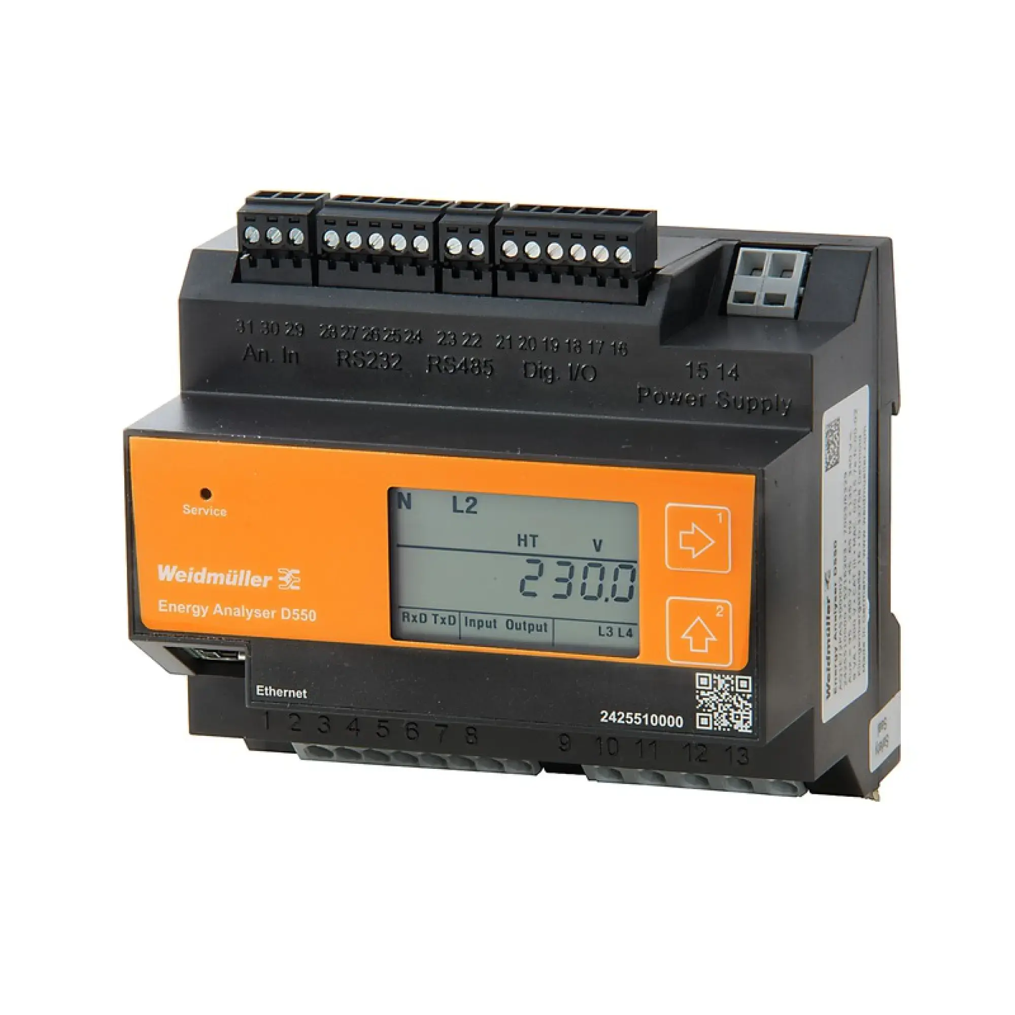 Weidmüller 2425510000 Measuring device electrical quantity, 480 V, Modbus RTU, Modbus-Gateway, Modbus TCP/IP, Modbus RTU over Ethernet, SNMP, BACnet (optional) (img_001)
