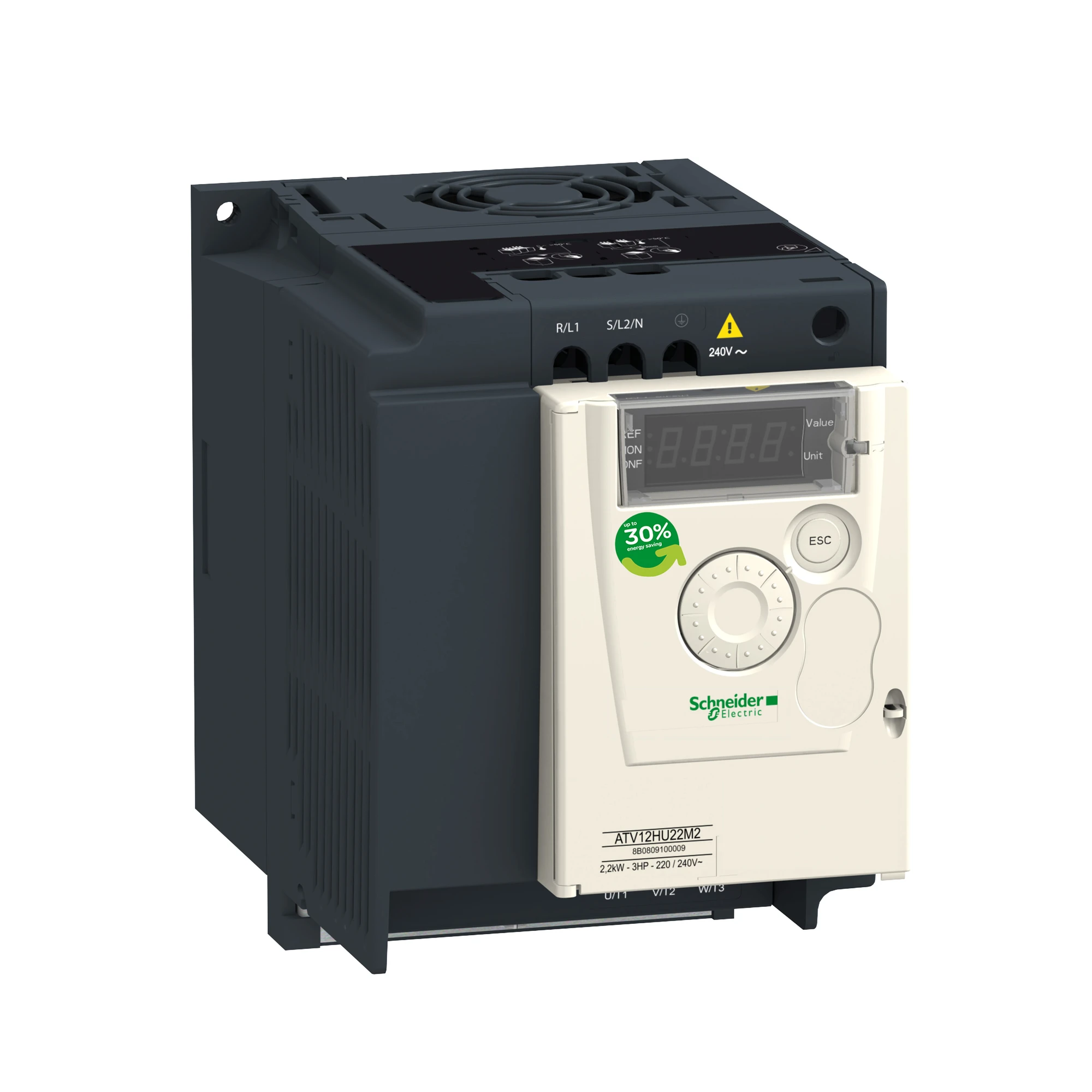 Schneider Electric ATV12HU15M2 Frequency Inverter ATV12, 1.5kW, 2HP, 200-240V, 1-ph., with heat sink (img_001)