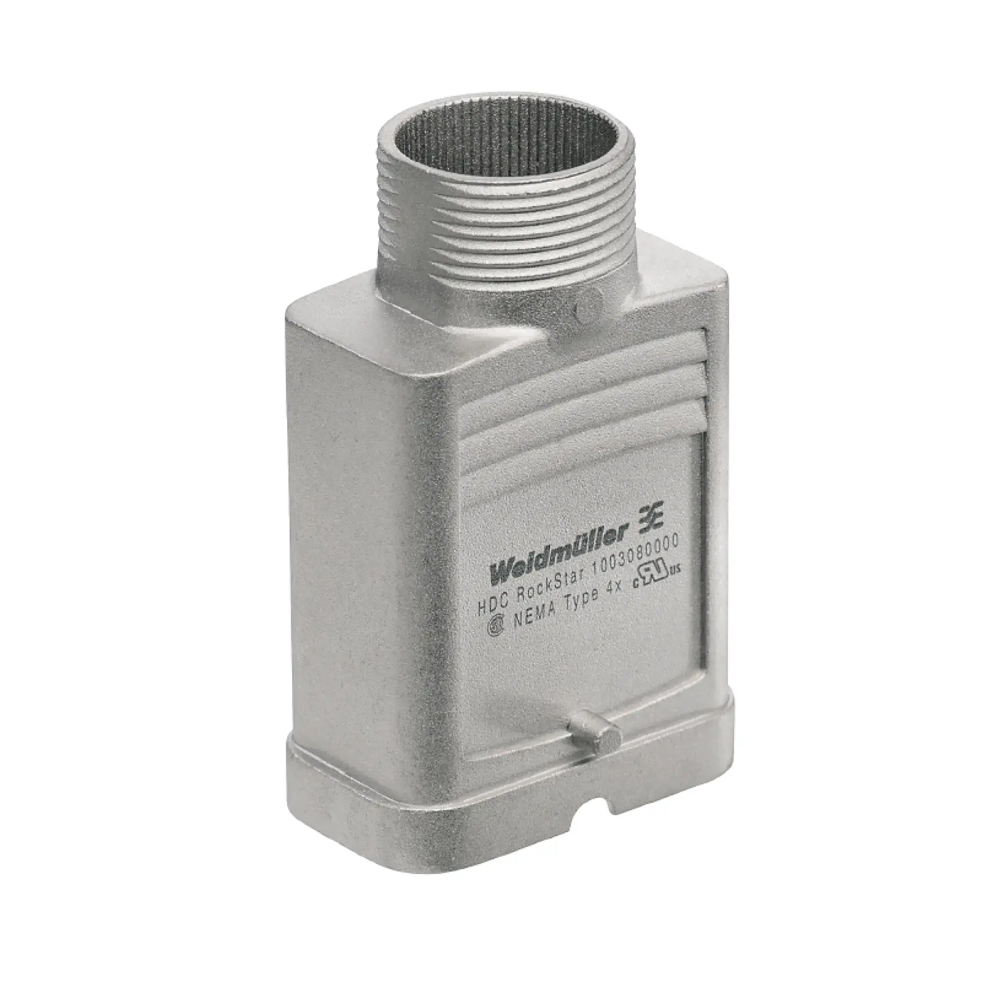 Weidmüller 1003080000 Housing (industry plug-in connectors), Cable entry from top, Plug housing, Side-locking clamp on lower side, Size: HQ, IP65 (in plugged condition) (img_001)