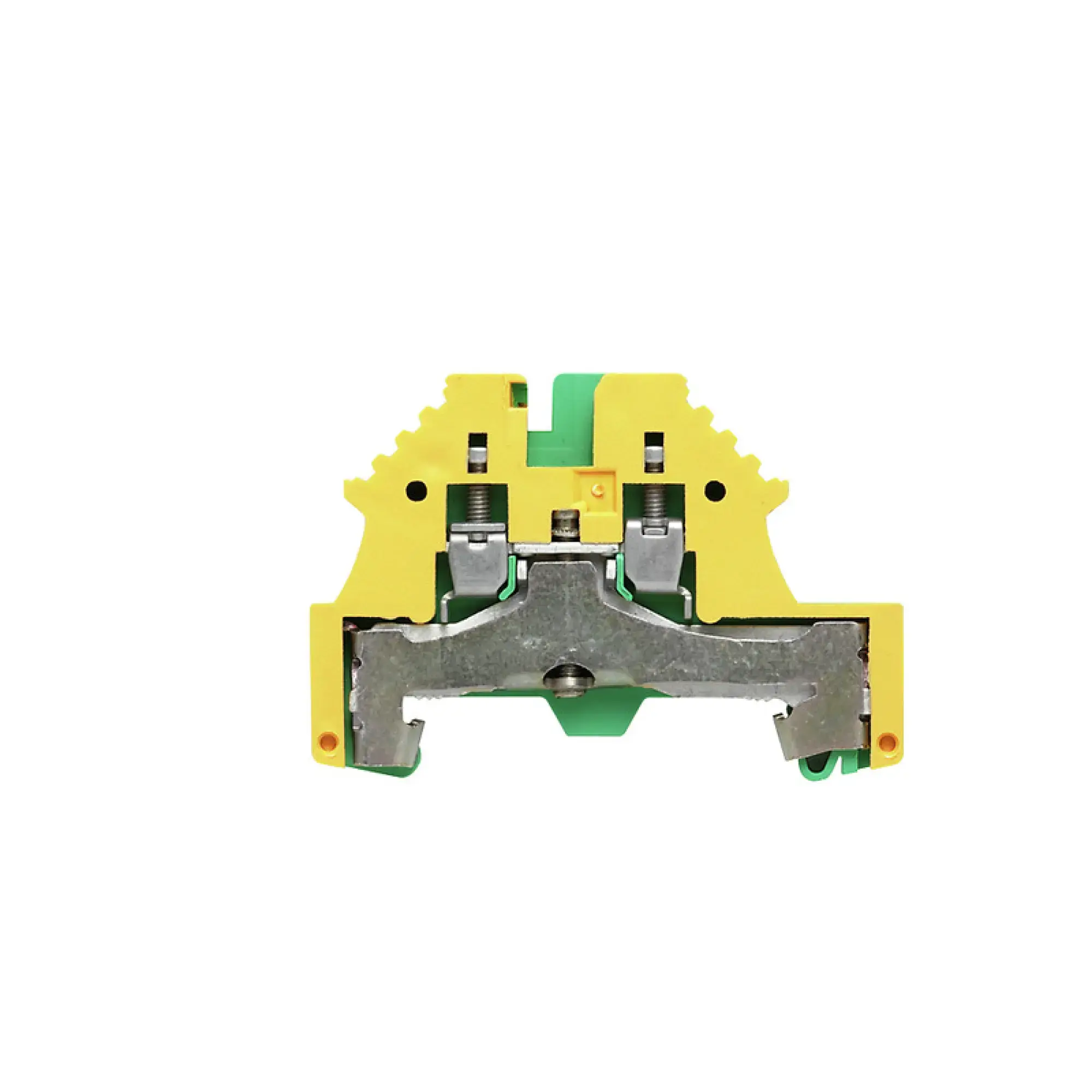 Weidmüller 1016200000 PE terminal, Screw connection, Green/yellow, 2.5 mm², 500 V, Number of connections: 2, Number of levels: 1, TS 35, V-0, Wemid (img_001)