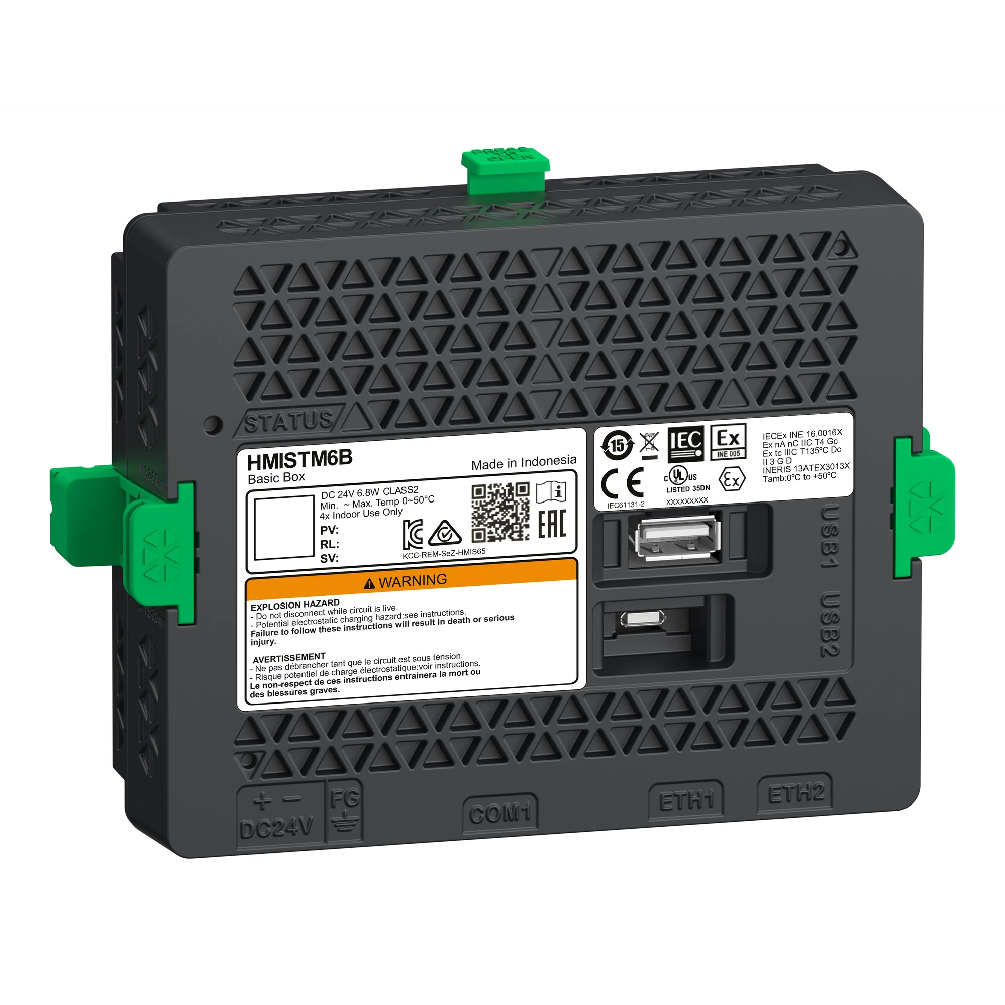 Schneider Electric HMISTM6B Harmony STM6 Computing Unit, Basic HMI, modular, 22mm mounting, 2 x Ethernet, 2 x serial COM, USB, spare part (img_001)