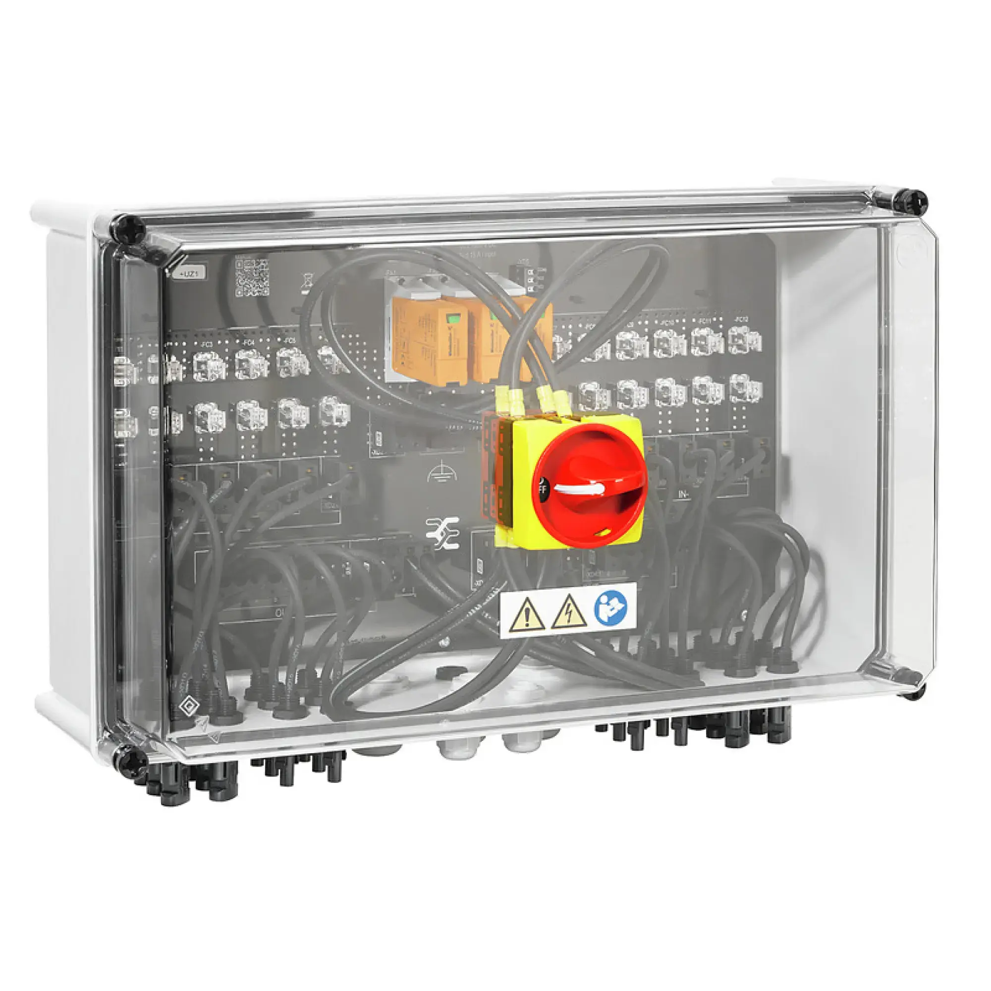 Weidmüller 2737480000 Combiner Box (Photovoltaik), 1000 V, 1 MPP, 6 Inputs / 6 Outputs per MPP, With fuse holder, Surge protection I / II, Switch disconnector, WM4C (img_001)