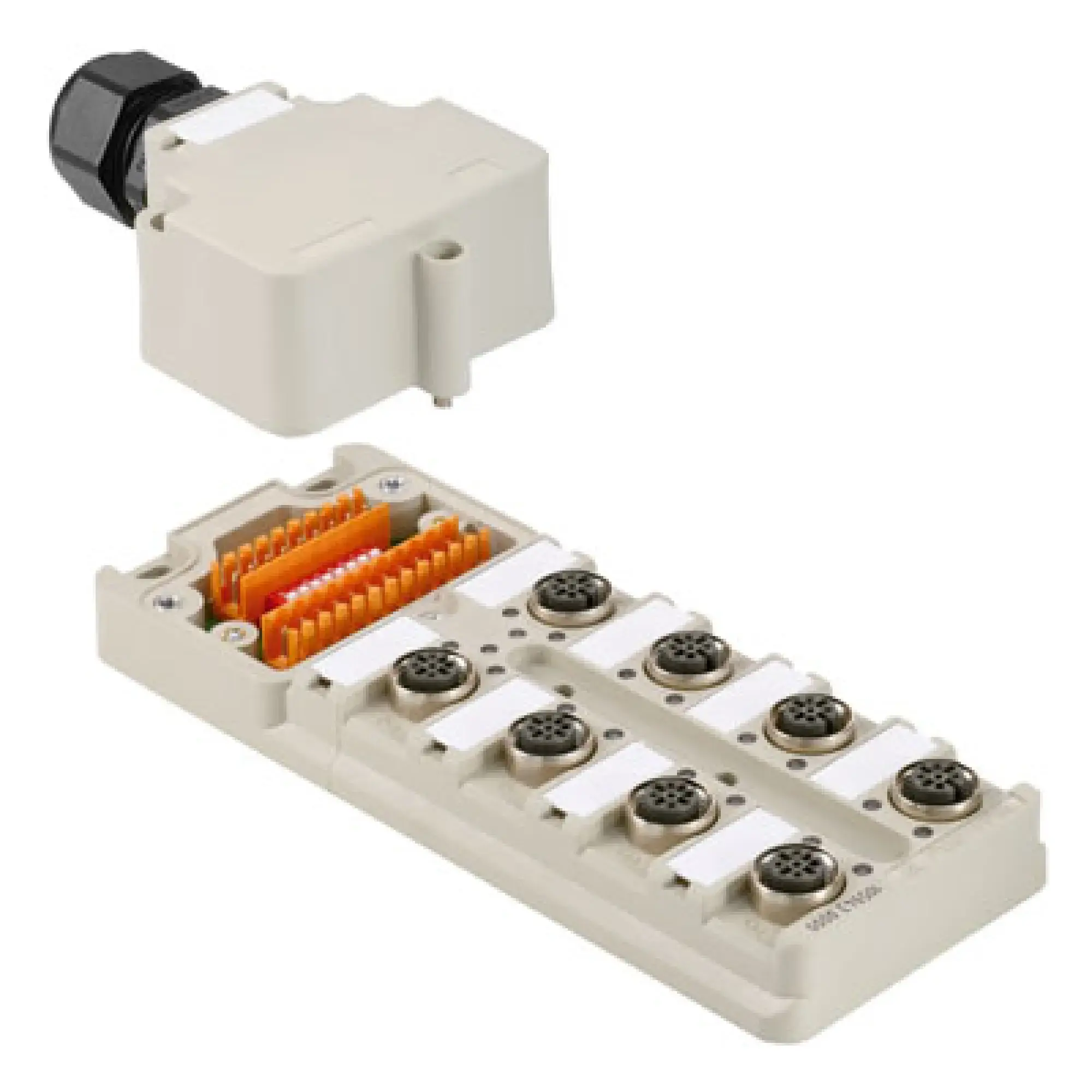 Weidmüller 1059430000 Sensor-actuator passive distributor (without cable), Hood distributor, M12, 30 V, A-coded, LED: Yes, LED initiator: Yes, Wiring type: DIP switch (img_001)