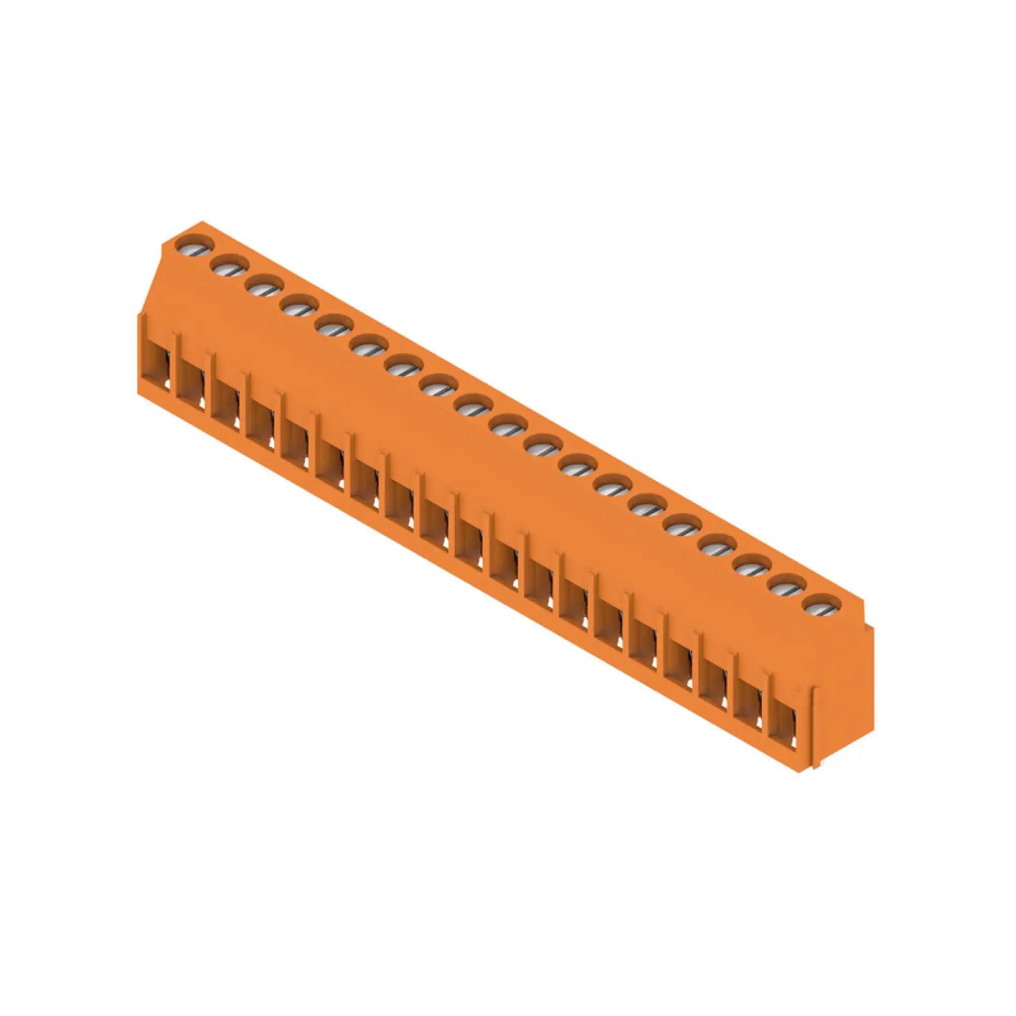 Weidmüller 1002000000 PCB terminal, 320 V, 32.5 A, Pitch in mm: 5.08, 6 mm², Number of poles: 19, Clamping yoke connection, THT solder connection, 90°, Box (img_001)