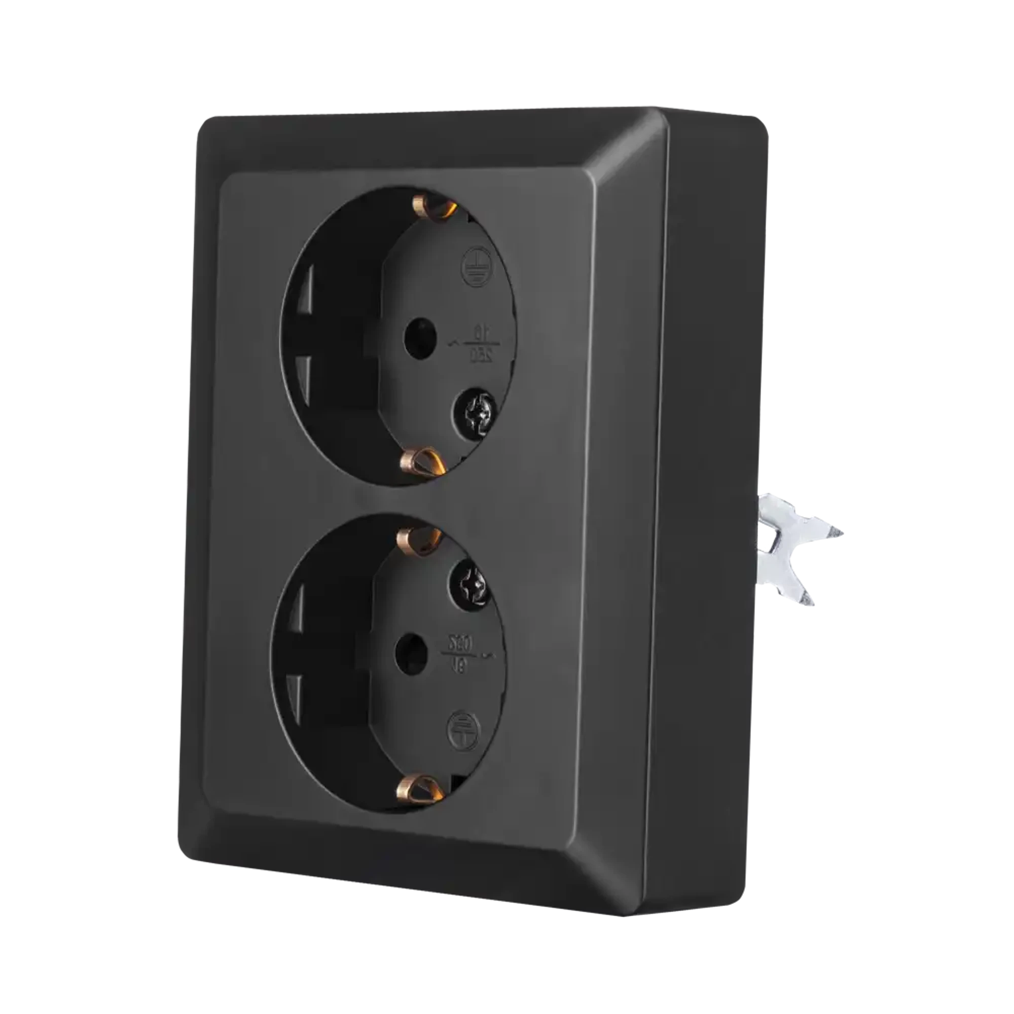 ION INDUSTRIES 10.300.716 Wall socket Half-Mounted 2-gang  Matt Black (img_005)