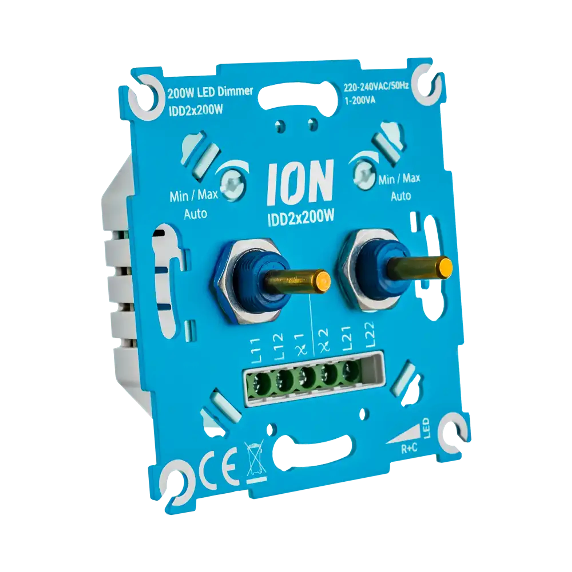 ION INDUSTRIES 90.200.010 Double LED Dimmer Switch 2x200 Watt (img_002)
