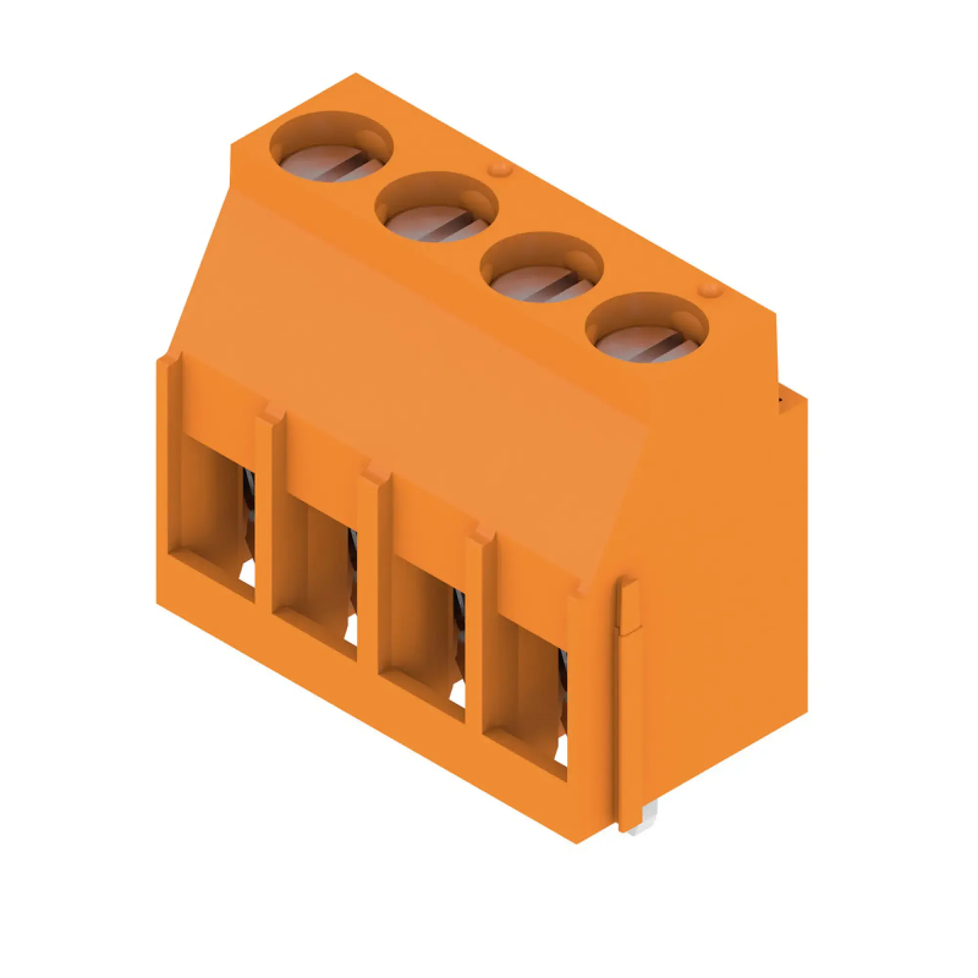 Weidmüller 1001720000 PCB terminal, 320 V, 32.5 A, Pitch in mm: 5.00, 6 mm², Number of poles: 4, Clamping yoke connection, THT solder connection, 90°, Box (img_001)