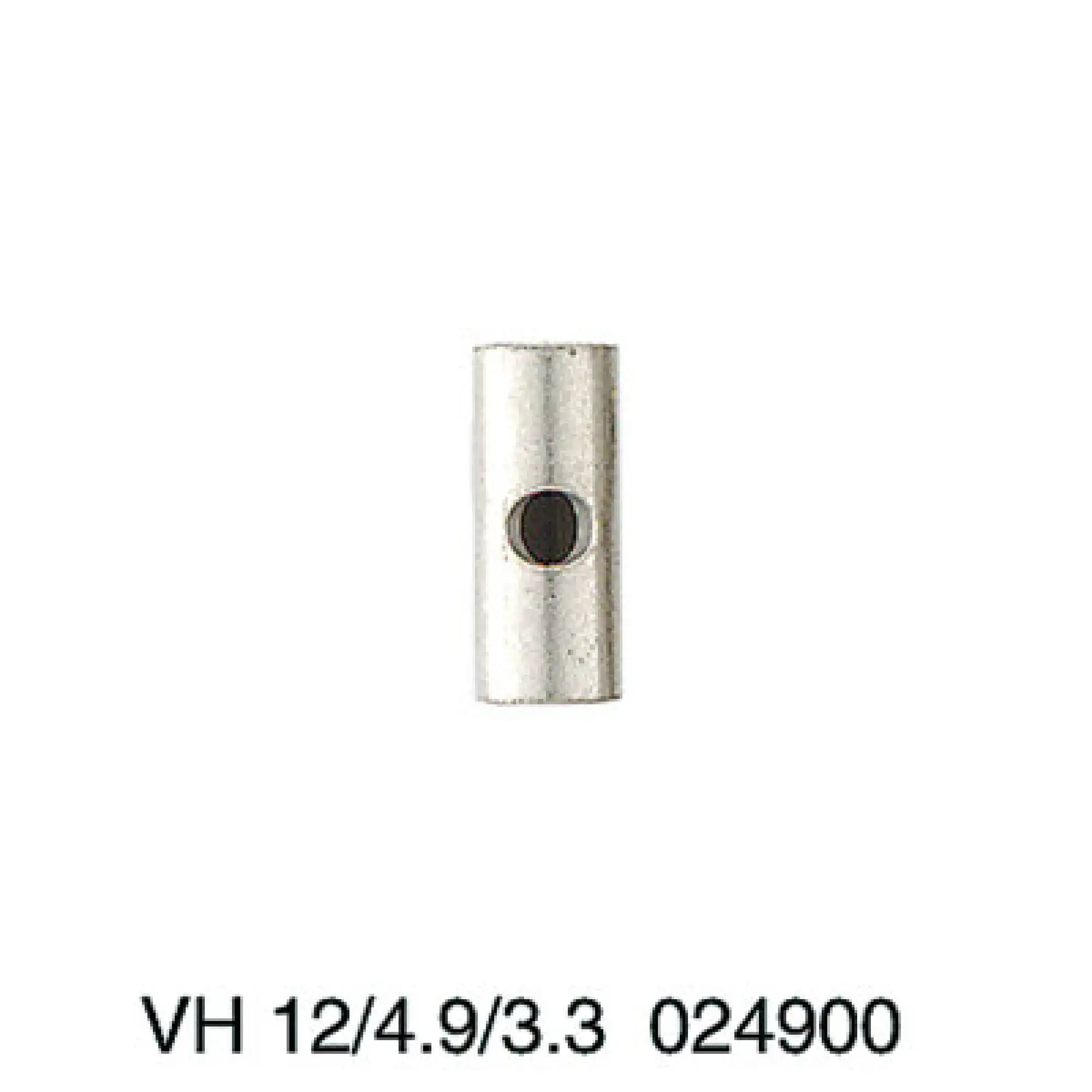 Weidmüller 0249000000 Connecting sleeve (terminal), when screwed in, Width: 4.9 mm, Height: 4.9 mm, Depth: 12 mm, Number of poles: 1, Copper (img_001)