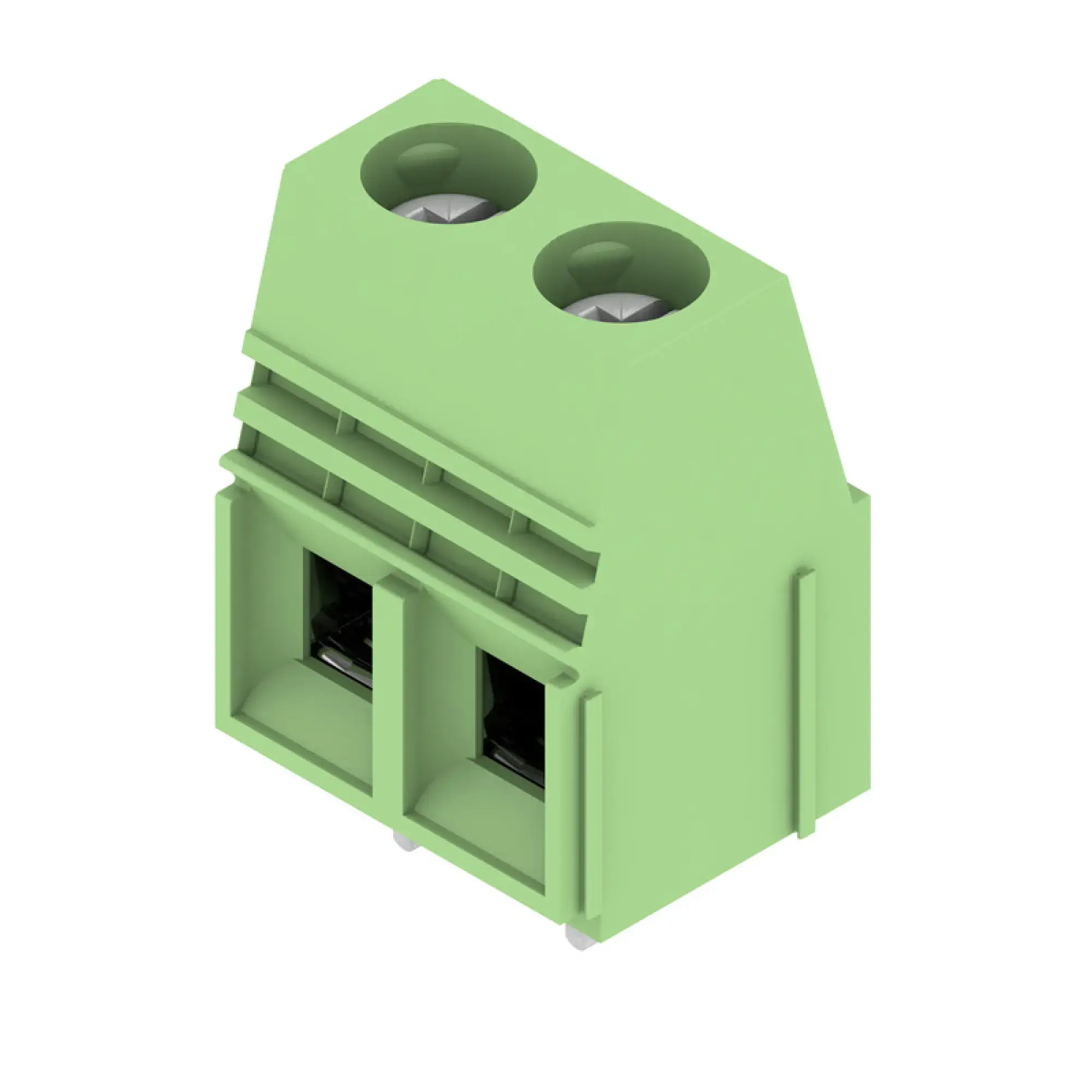 Weidmüller 1010950000 PCB terminal, 690 V, 76 A, Pitch in mm: 10.16, 16 mm², Number of poles: 2, Clamping yoke connection, THT solder connection, 90°, Box (img_001)