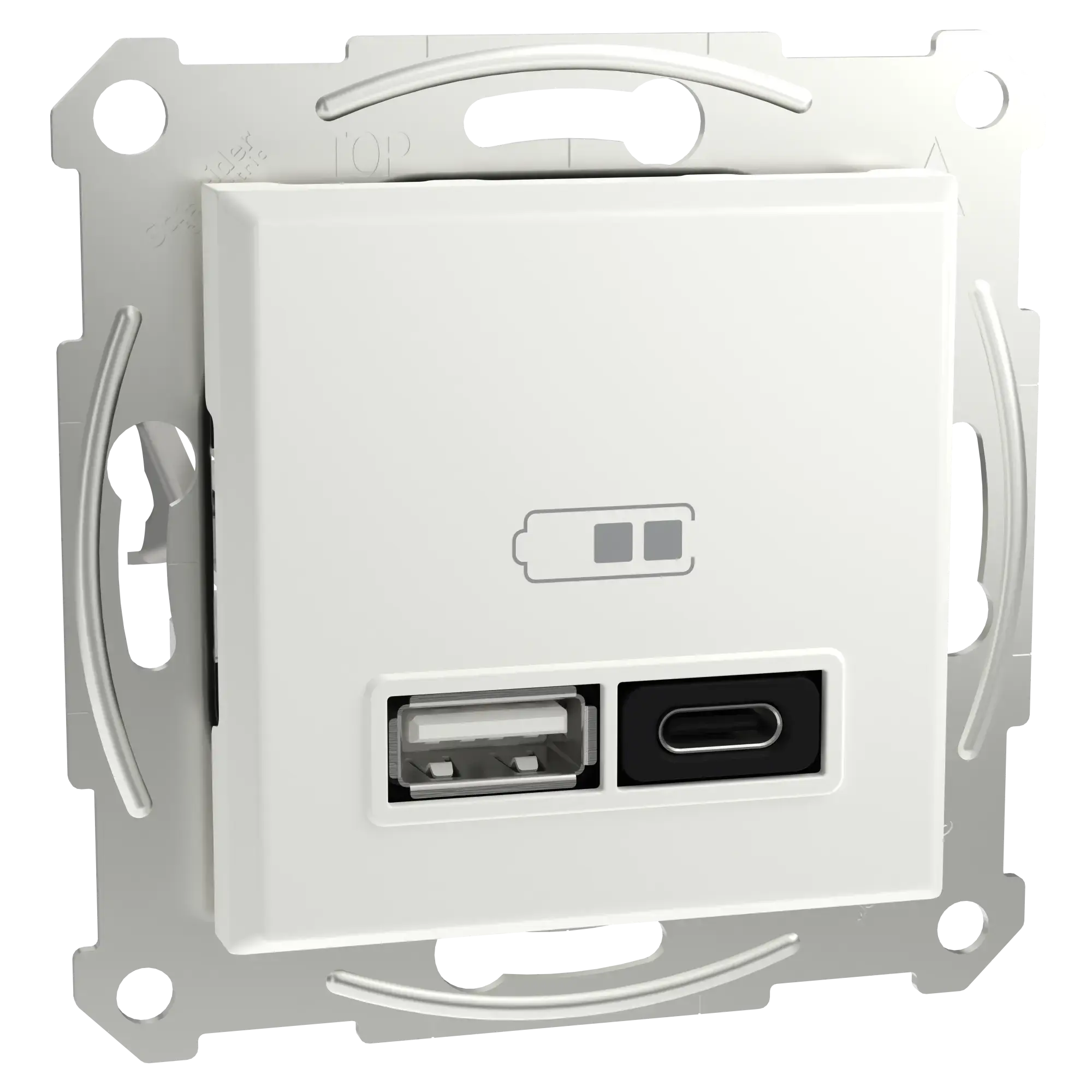Schneider Electric EPH2770421D USB Charger Type A+C flush-mounted, white, Asfora (img_002)