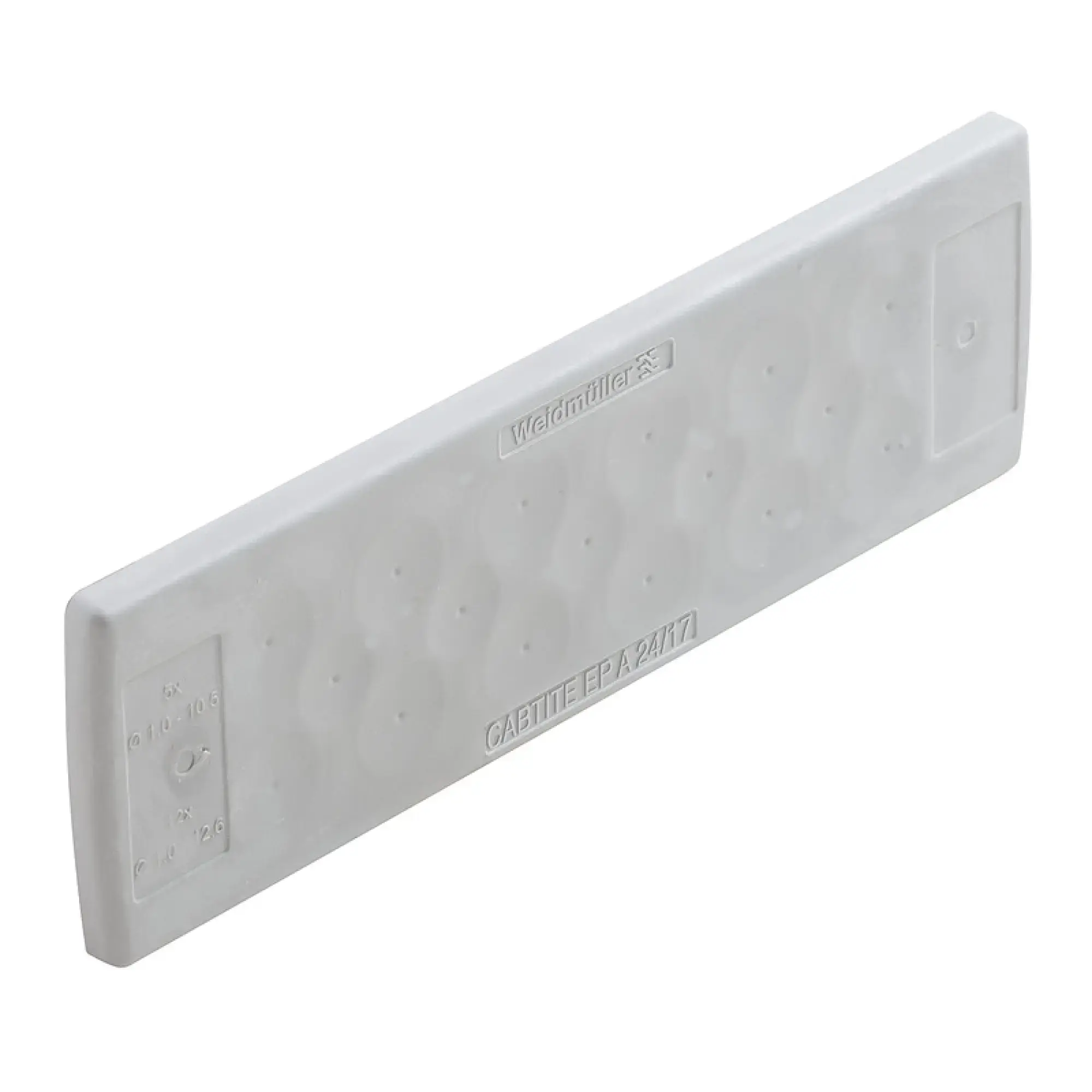 Weidmüller 2743560000 Cable feed-through plate (cable entry system), Cabtite (cable entry system), TPE, grey, 142 x 44 x 12 mm, Depth: 12 mm, -40 °C…90 °C, IP54 (img_001)