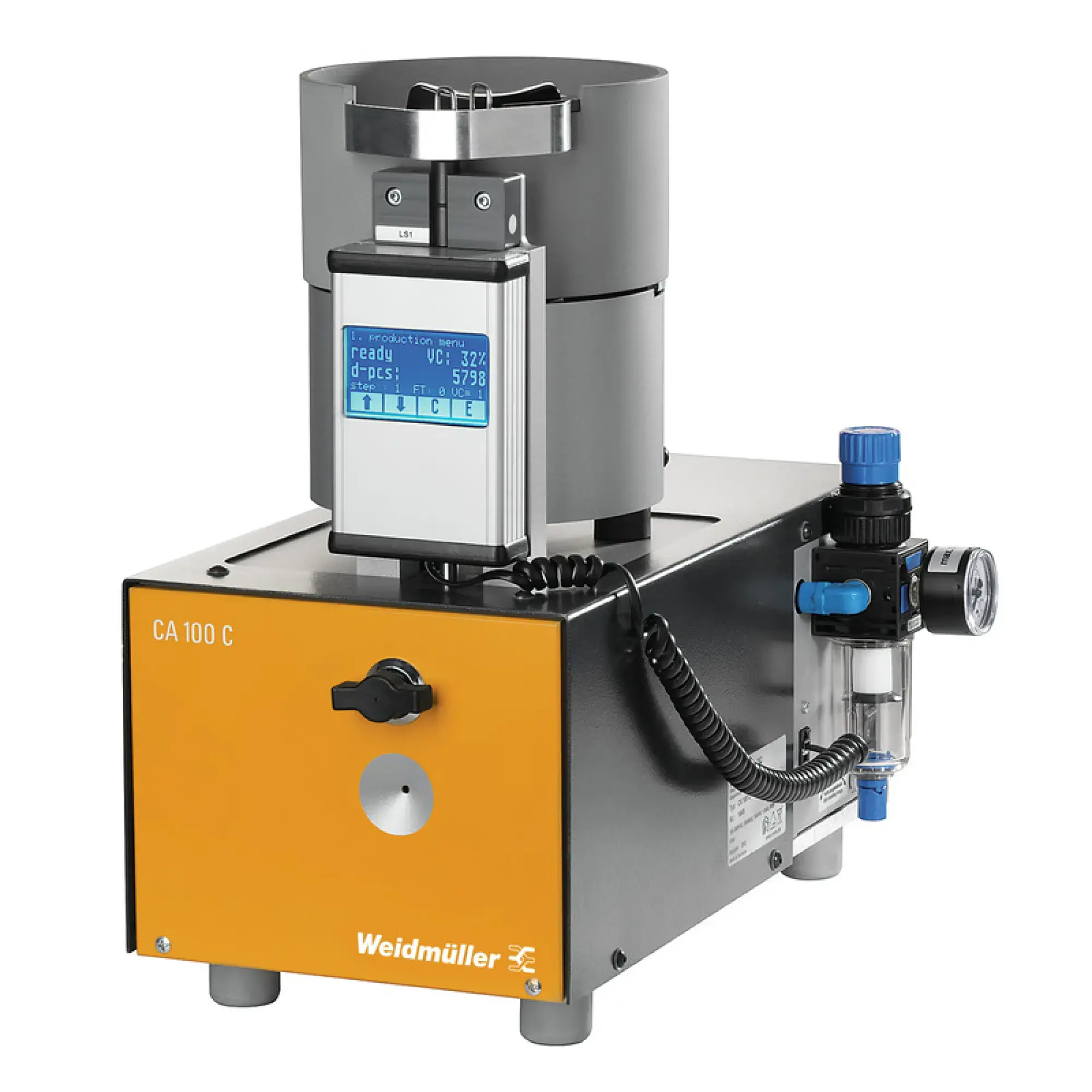 Weidmüller 1266370000 Automatic stripper and crimper, Electropneumatic, Stripping range : 0.14 - 0.34 mm² (~AWG 26 - 22), loose cable lugs, With and without plastic collar, (img_001)
