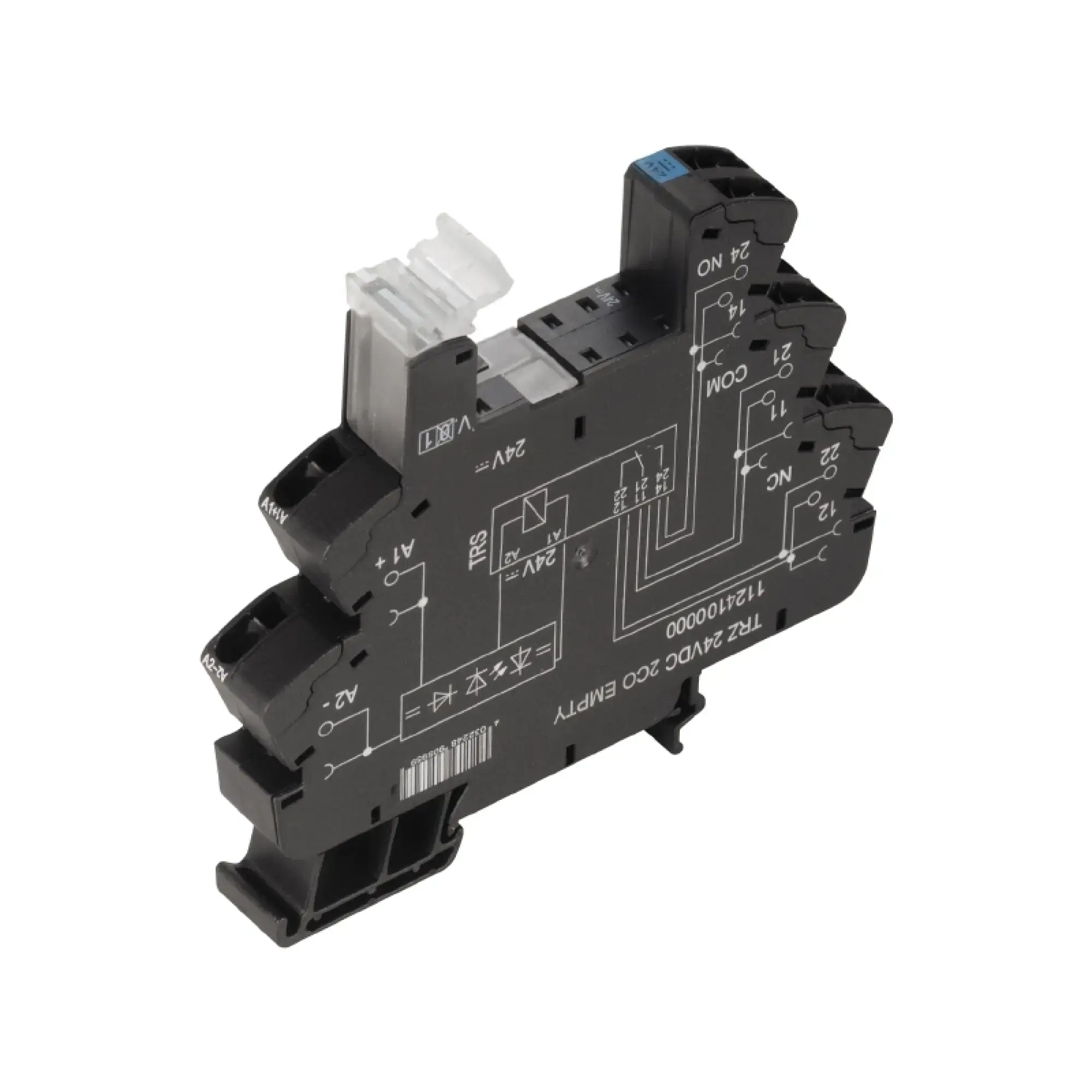 Weidmüller 1124080000 Relay socket, IP20, 5 V DC ±20 %, Free-wheeling diode, Reverse polarity protection, 2 CO contact , 10 A, Tension-clamp connection (img_001)