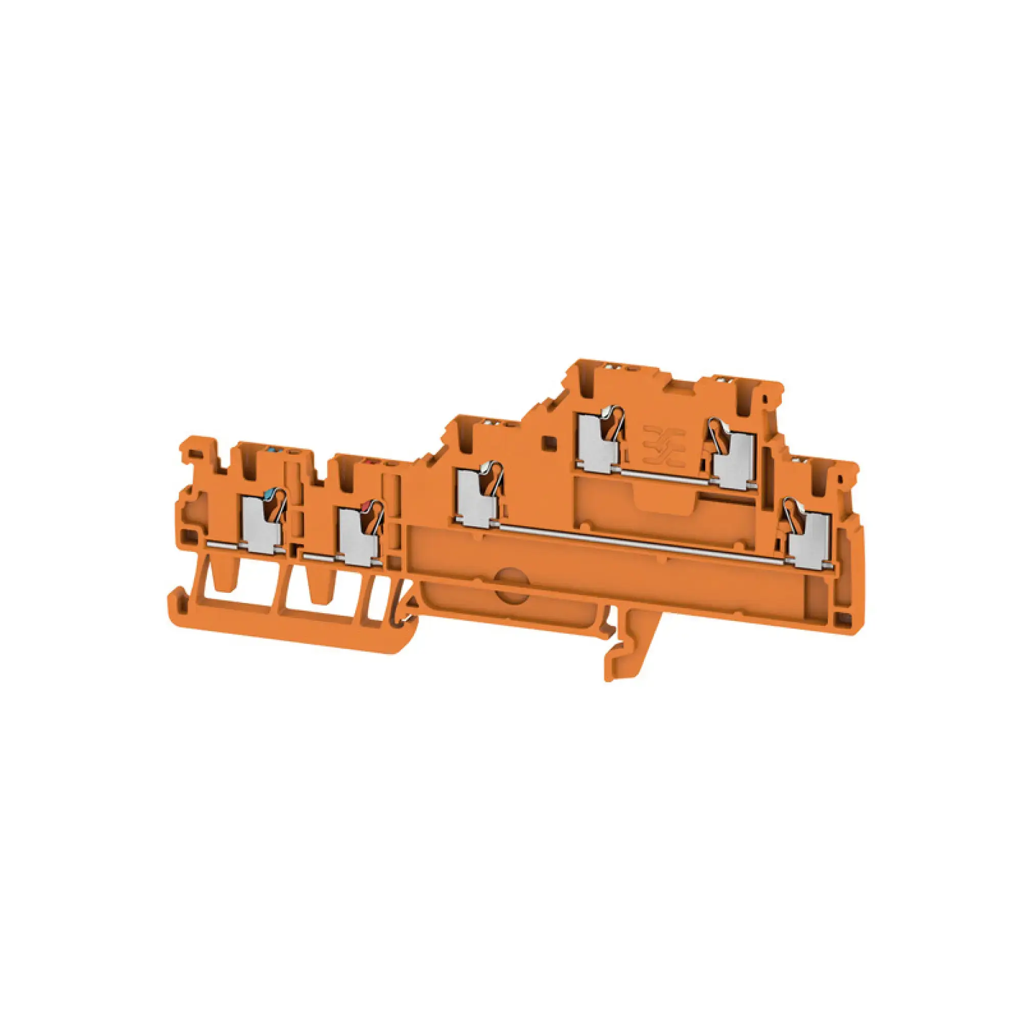 Weidmüller 2579620000 Initiator/actuator terminal, PUSH IN, orange, 1.5 mm², 13.5 A, 250 V, Number of connections: 6, Number of levels: 1, TS 35, V-0, Wemid (img_001)