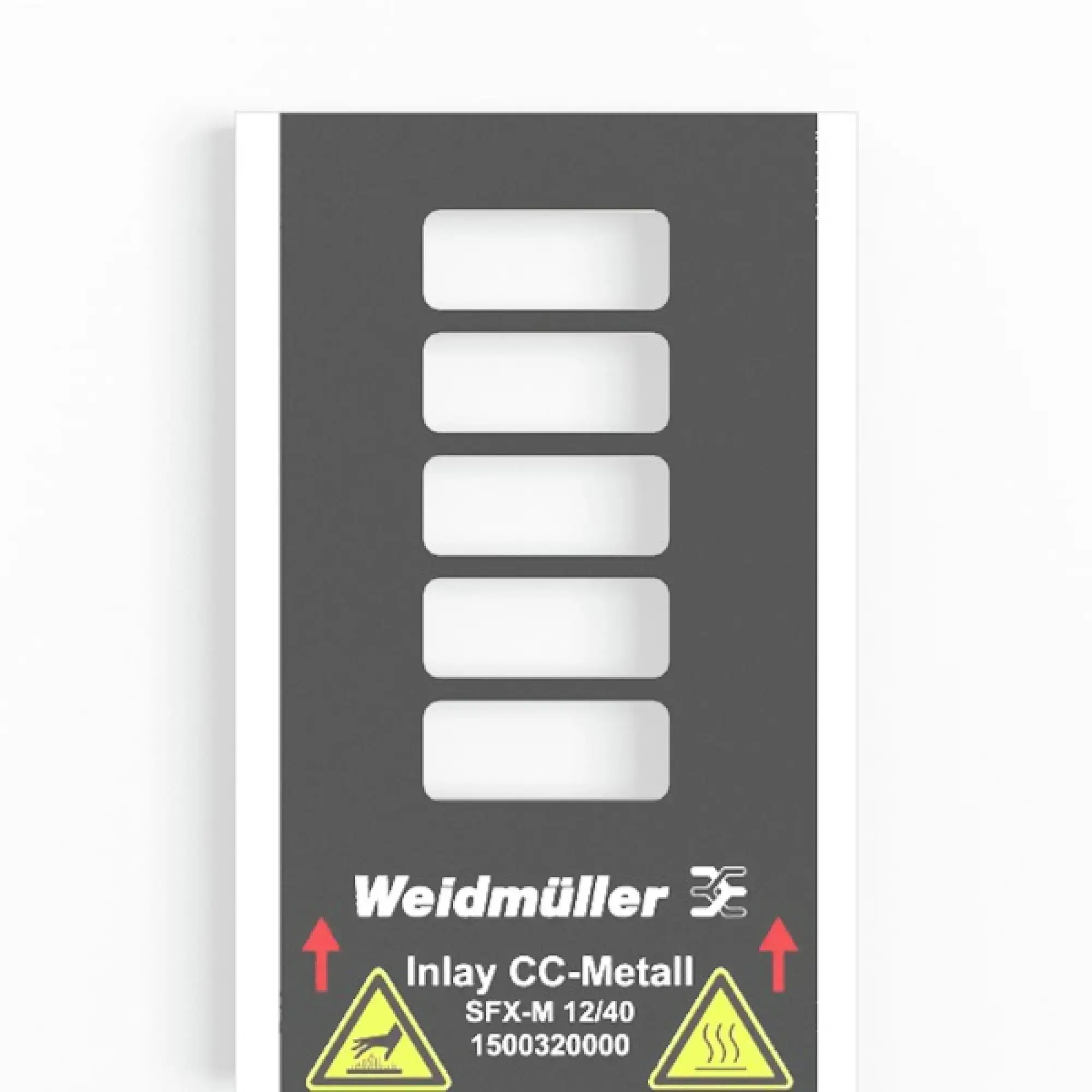 Weidmüller 1500320000 Inlay (device marking), Marker type: SFX-M 12/40, Version: Holder for 5 signs (img_001)