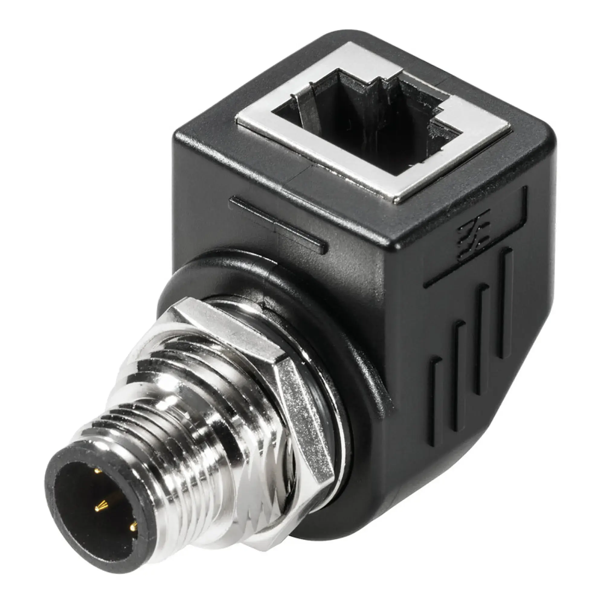 Weidmüller 1514940000 RJ45 plug adapter, IP67, Connection 1: RJ45 90°, Connection 2: M12, Shielding: Yes (img_001)