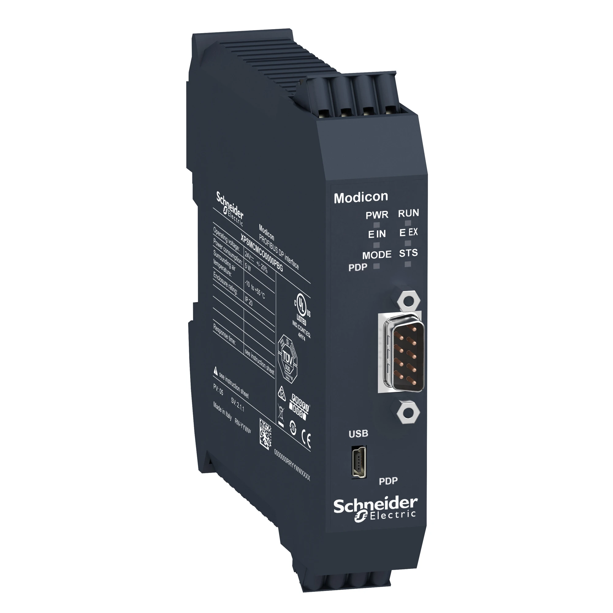 Schneider Electric XPSMCMCO0000PBG Fieldbus Module Profibus DP, 1x SUB-D, Modicon Safety Controller XPSMCM, Spring Cage Terminals (img_001)