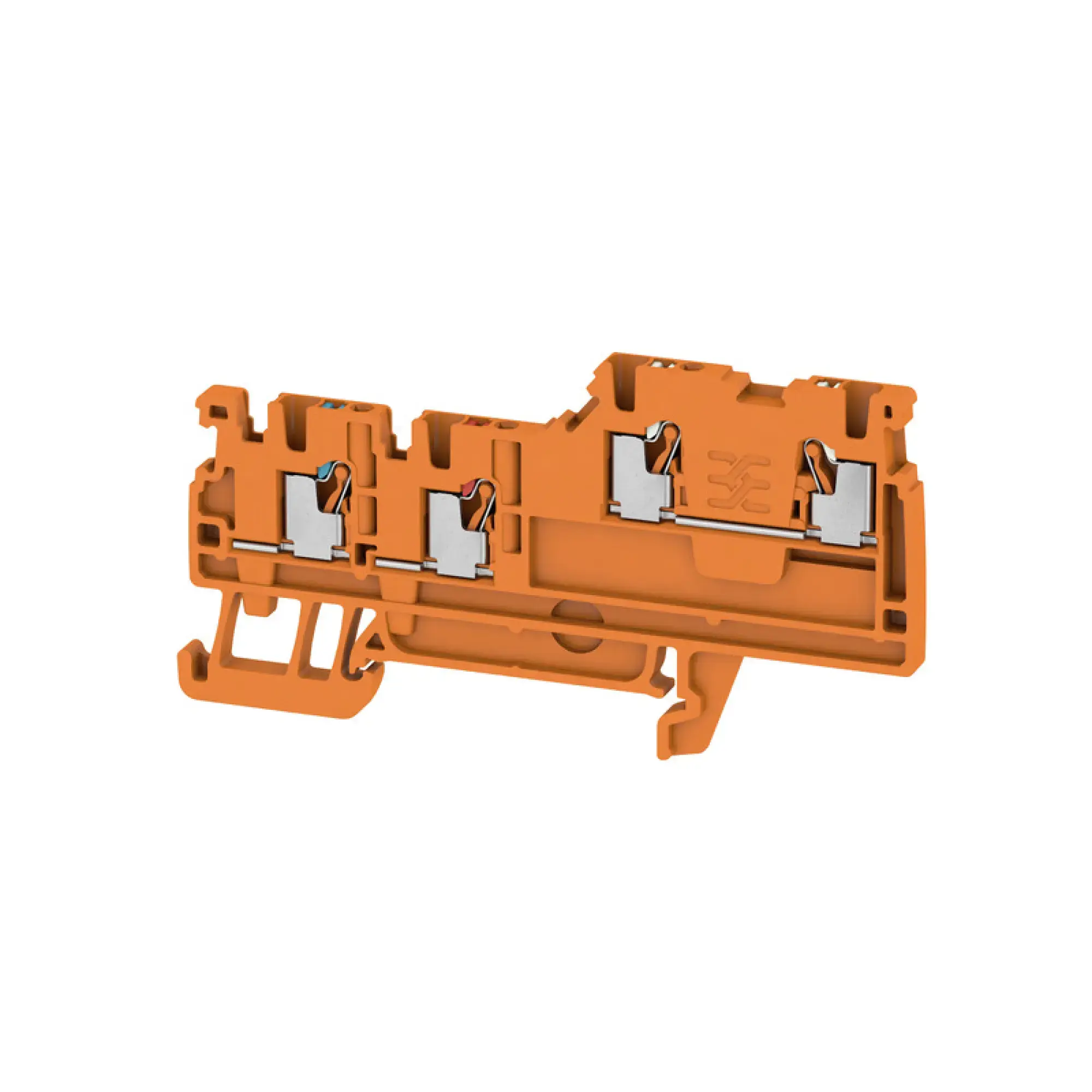 Weidmüller 2579610000 Initiator/actuator terminal, PUSH IN, orange, 1.5 mm², 13.5 A, 250 V, Number of connections: 4, Number of levels: 1, TS 35, V-0, Wemid (img_001)