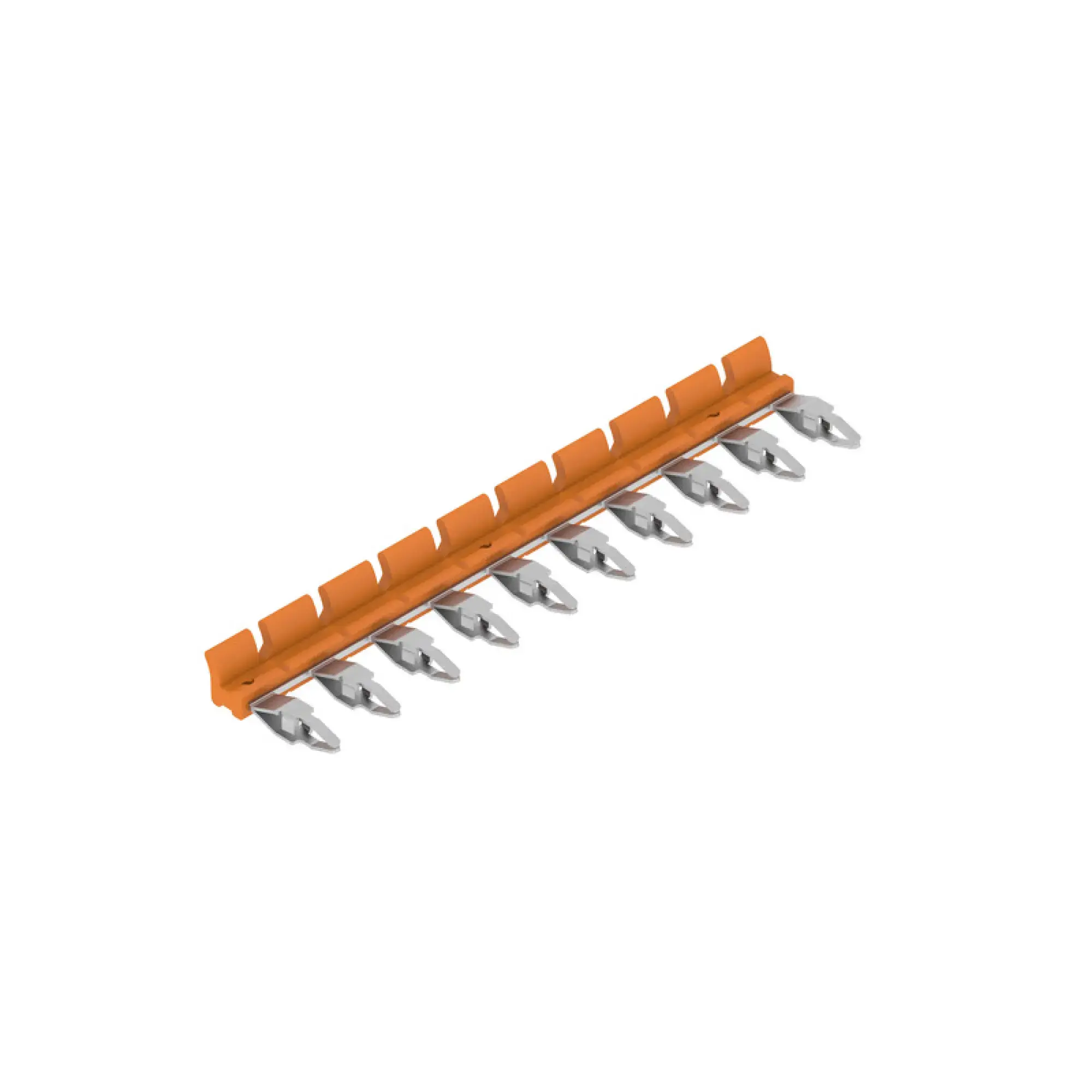 Weidmüller 2556360000 Cross-connector (relay), orange, 17.5 A, can be cut to length, Number of poles: 10, Pitch in mm: 6.40 (img_001)