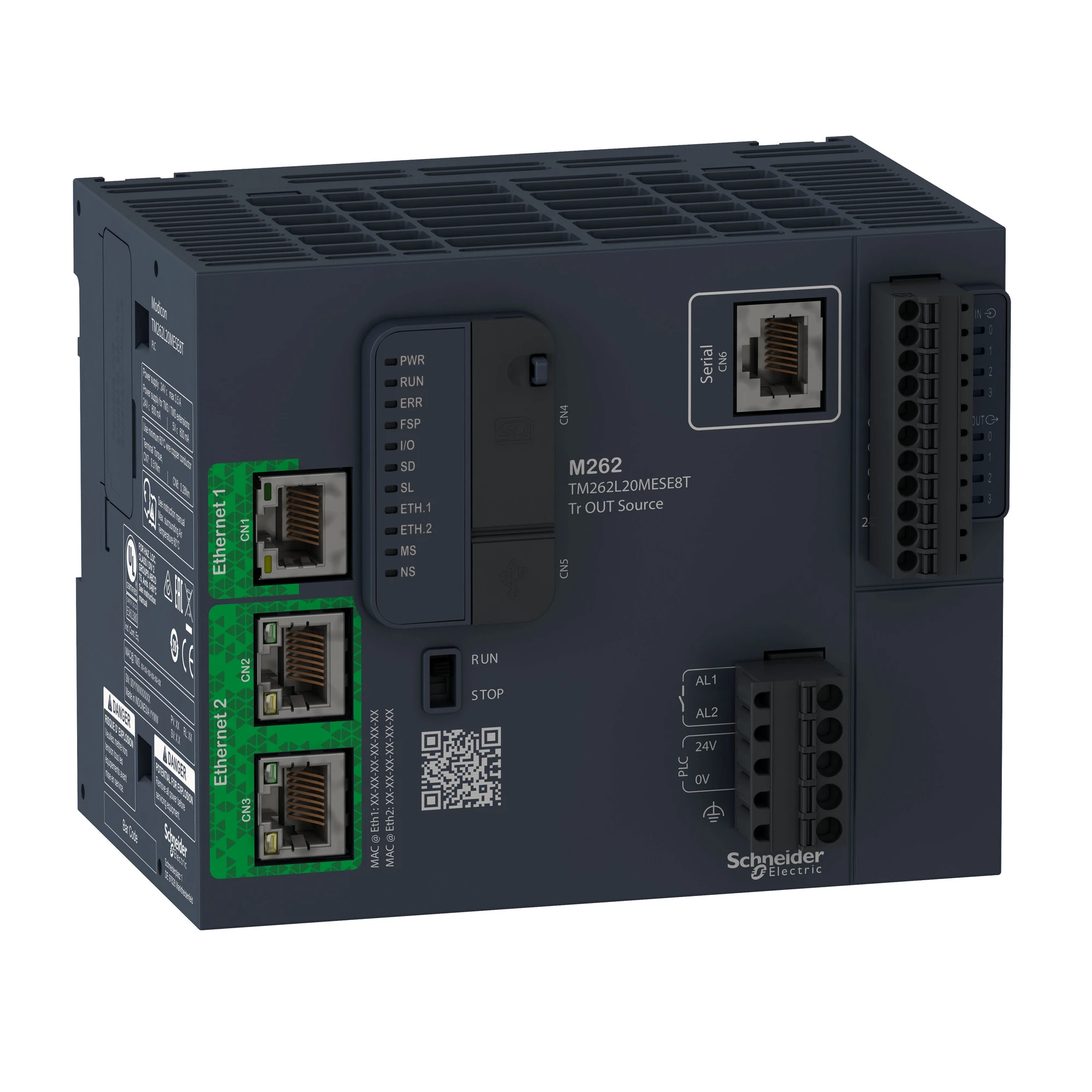 Schneider Electric TM262L20MESE8T PLC Control, Modicon M262, IIoT-enabled, 3 ns/instruction, 2x Ethernet, OPC UA, 8 fast I/O (img_001)