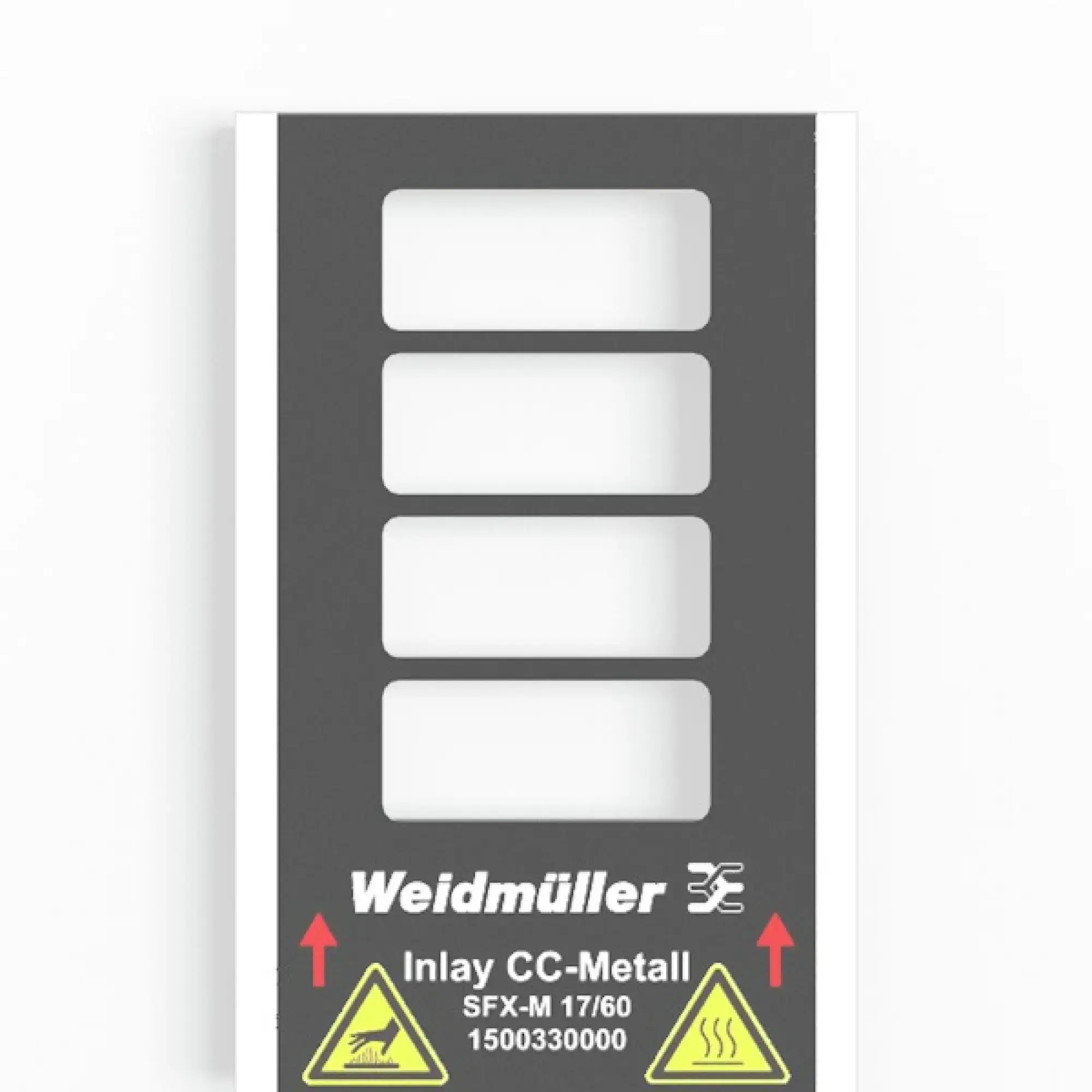 Weidmüller 1500330000 Inlay (device marking), Marker type: SFX-M 17/60, Version: Holder for 4 signs (img_001)