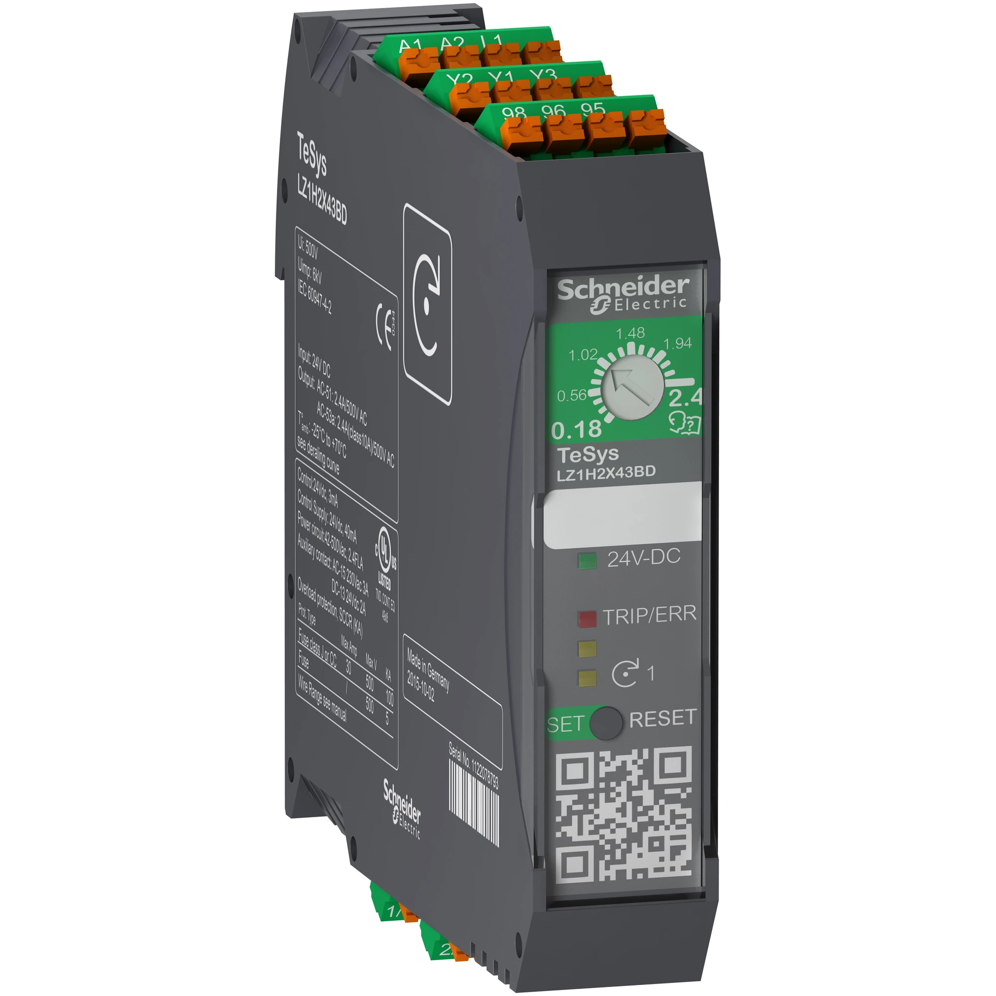 Schneider Electric LZ1H2X43BD TeSys H Motor Output 0.75kW-400V Operation 24VDC Spring (img_001)