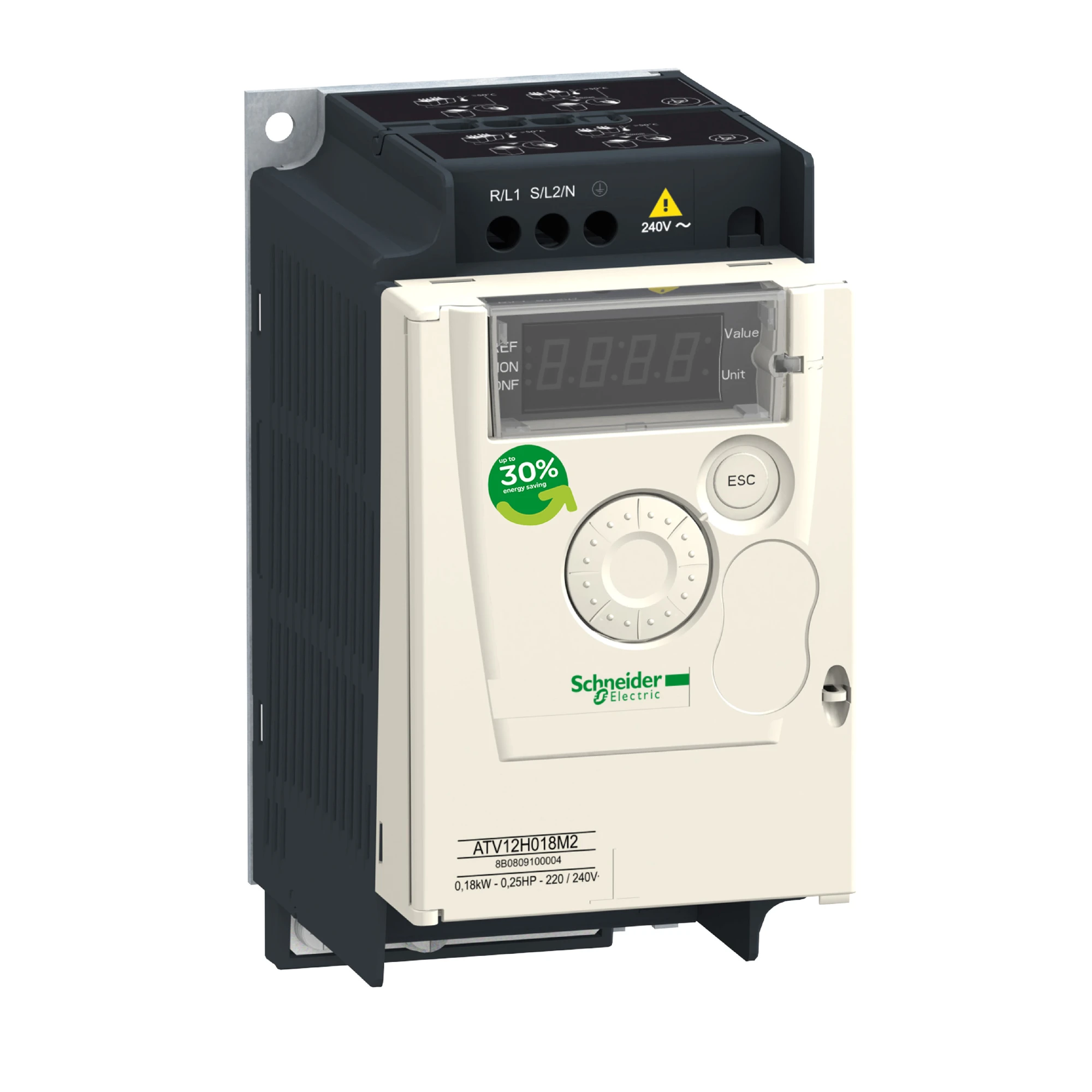 Schneider Electric ATV12H037M2 Frequency Inverter ATV12, 0.37kW, 0.55HP, 200-240V, 1-ph., with heatsink (img_001)