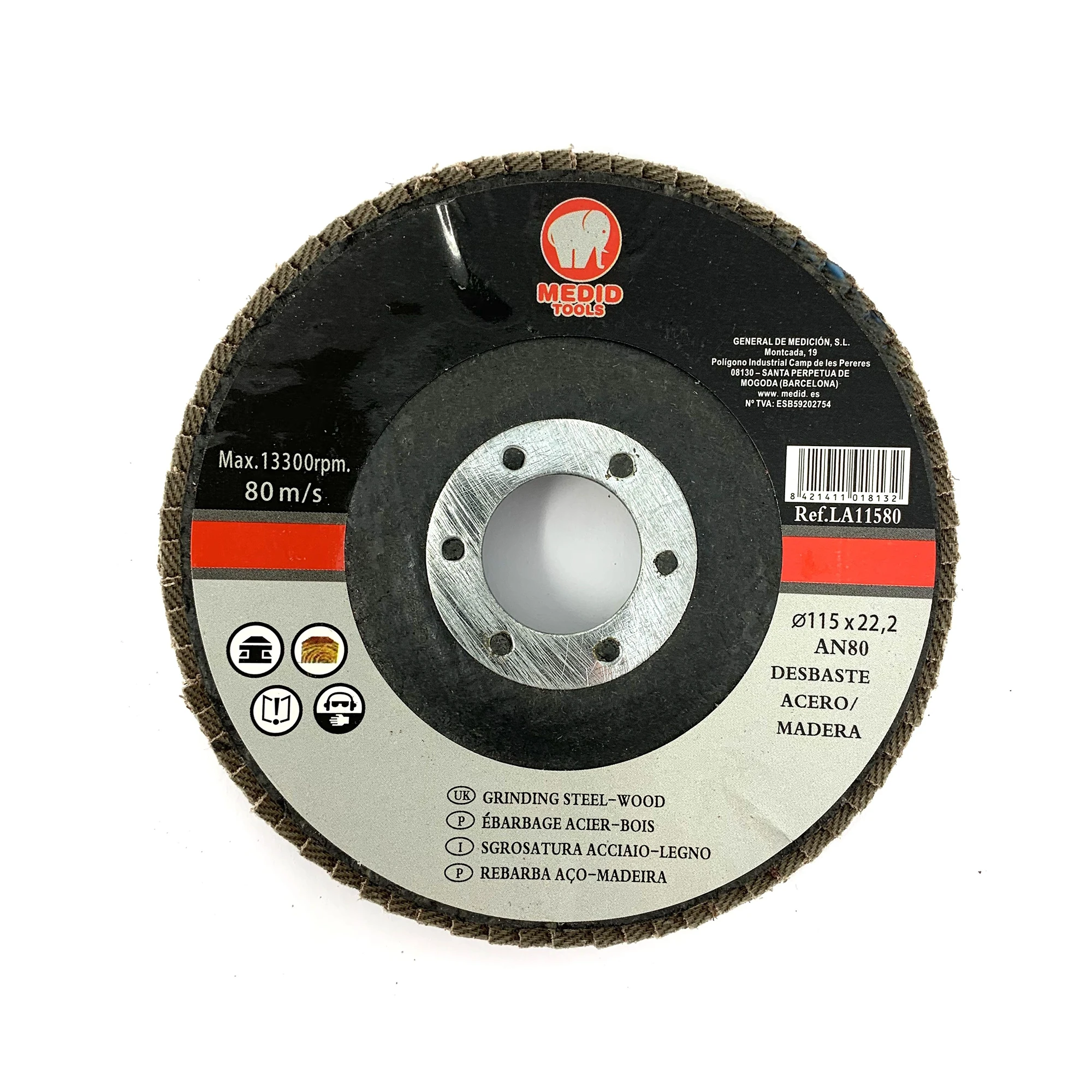 MEDID LA115AN80 Steel cut-off wheels for angle grinders Diameter ext. 115 mm- Grit 80 (img_001)