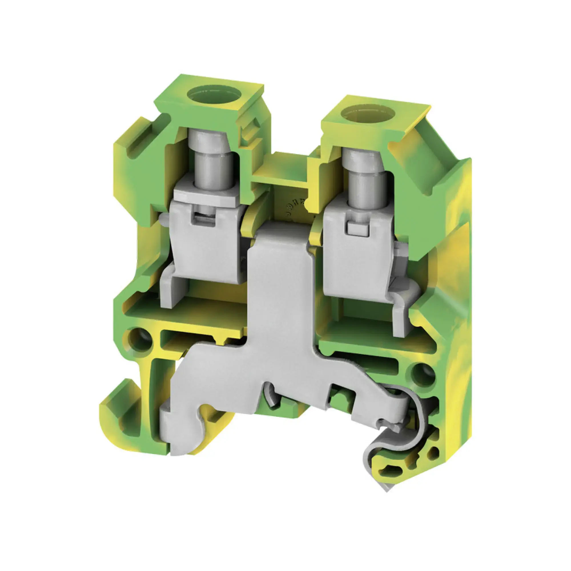 Weidmüller 0380260000 PE terminal, Screw connection, yellow, green, 4 mm², 500 V, Number of connections: 2, Number of levels: 1, TS 15, V-0, Wemid (img_001)