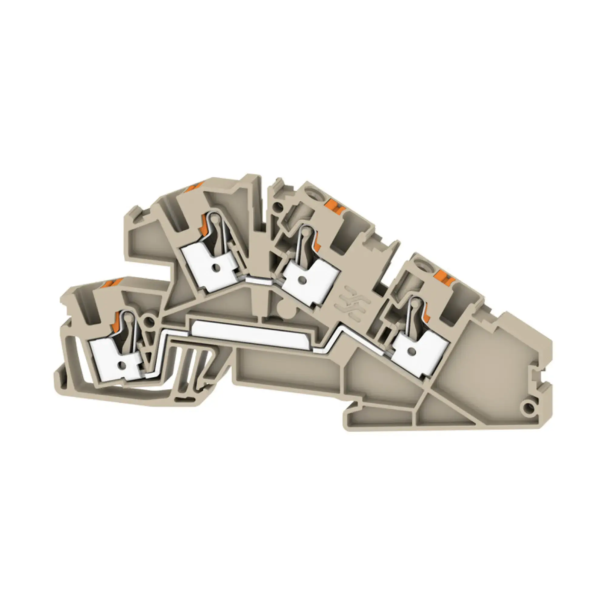 Weidmüller 2669070000 Multi level installation terminal block, PUSH IN, dark beige, 4 mm², 30 A, 400 V, Number of connections: 4, Number of levels: 2, TS 35, V-0, Wemid (img_001)