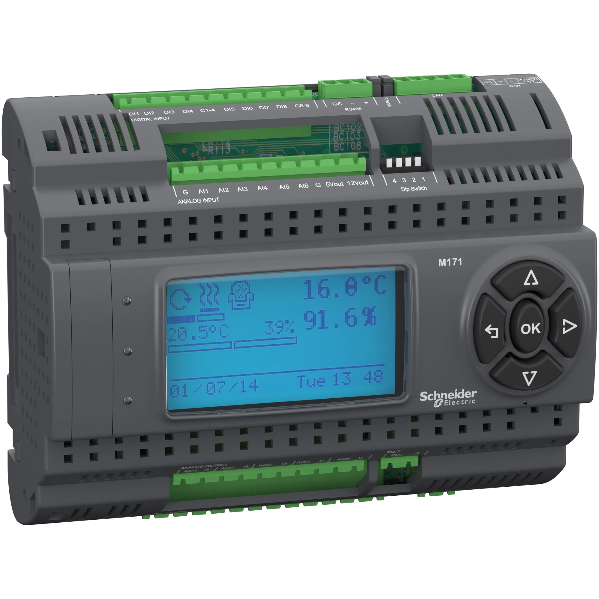 Schneider Electric TM171PDM27R PLC Control, Modicon M171 Performance, Display, 27 I/O, Modbus, 24 VAC/DC, 48 VDC (img_001)