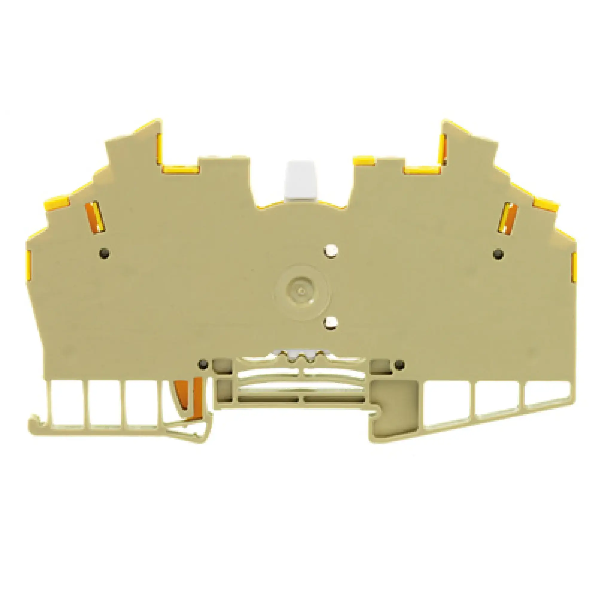 Weidmüller 1015560000 Test-disconnect terminal, Screw connection, beige / yellow, 1.5 mm², 10 A, 250 V, Number of connections: 2, Number of levels: 2 (img_001)