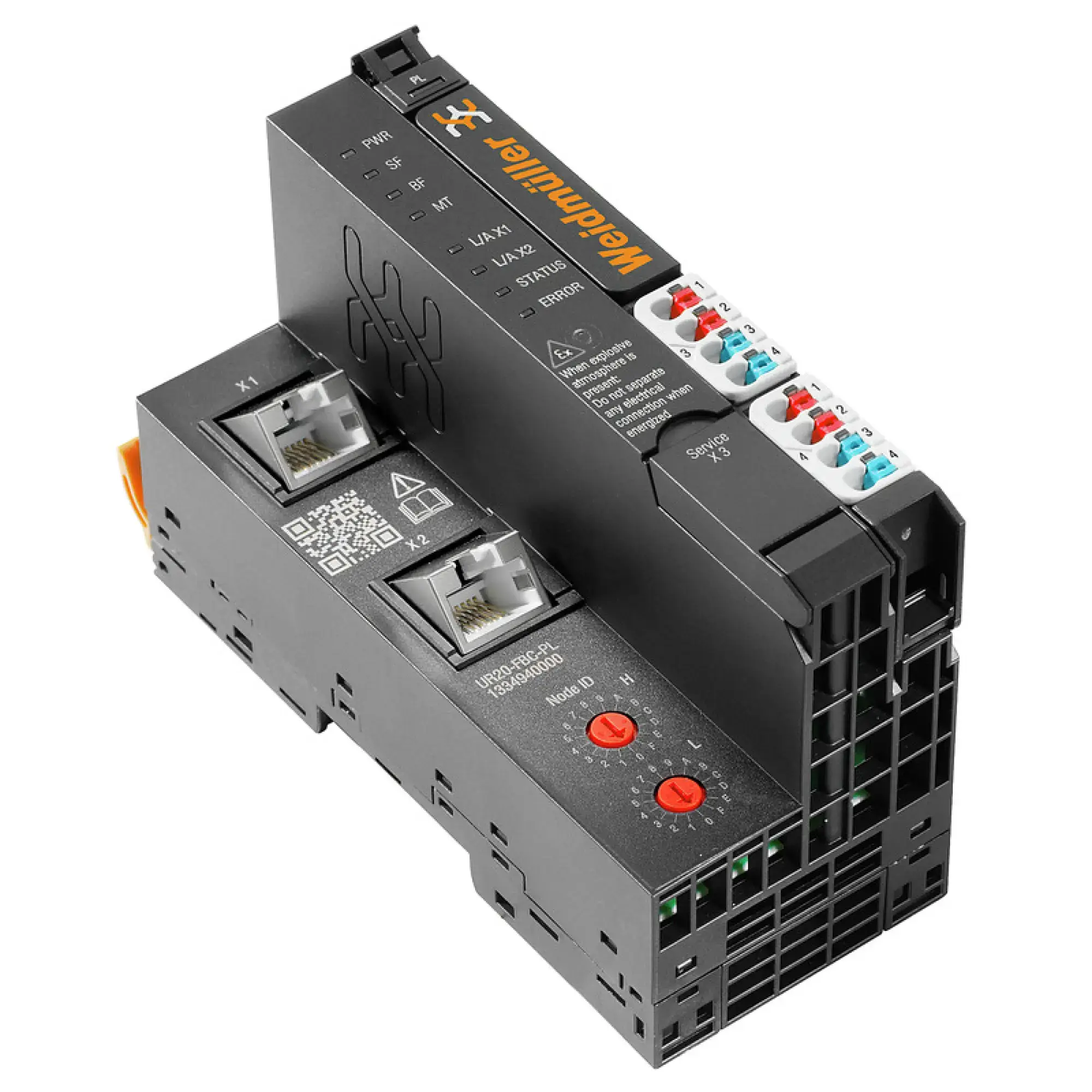 Weidmüller 1334940000 Fieldbus coupler (I/O), PUSH IN, Micro USB 2.0, 24 V DC +20 %/ -15 %, via the system bus, -20 °C ... +60 °C (img_001)