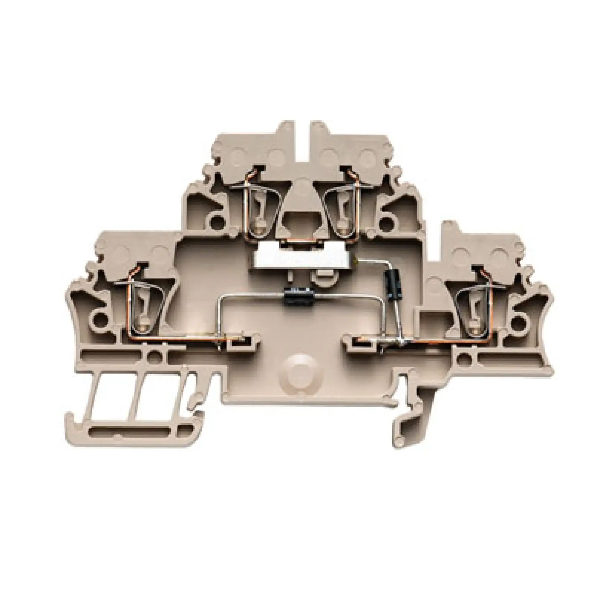 Weidmüller 1690060000 Component terminal block, Tension-clamp connection, dark beige, 2.5 mm², 500 V, 500 V, Number of connections: 4, Number of levels: 2, TS 35, V-0, Wemi (img_001)
