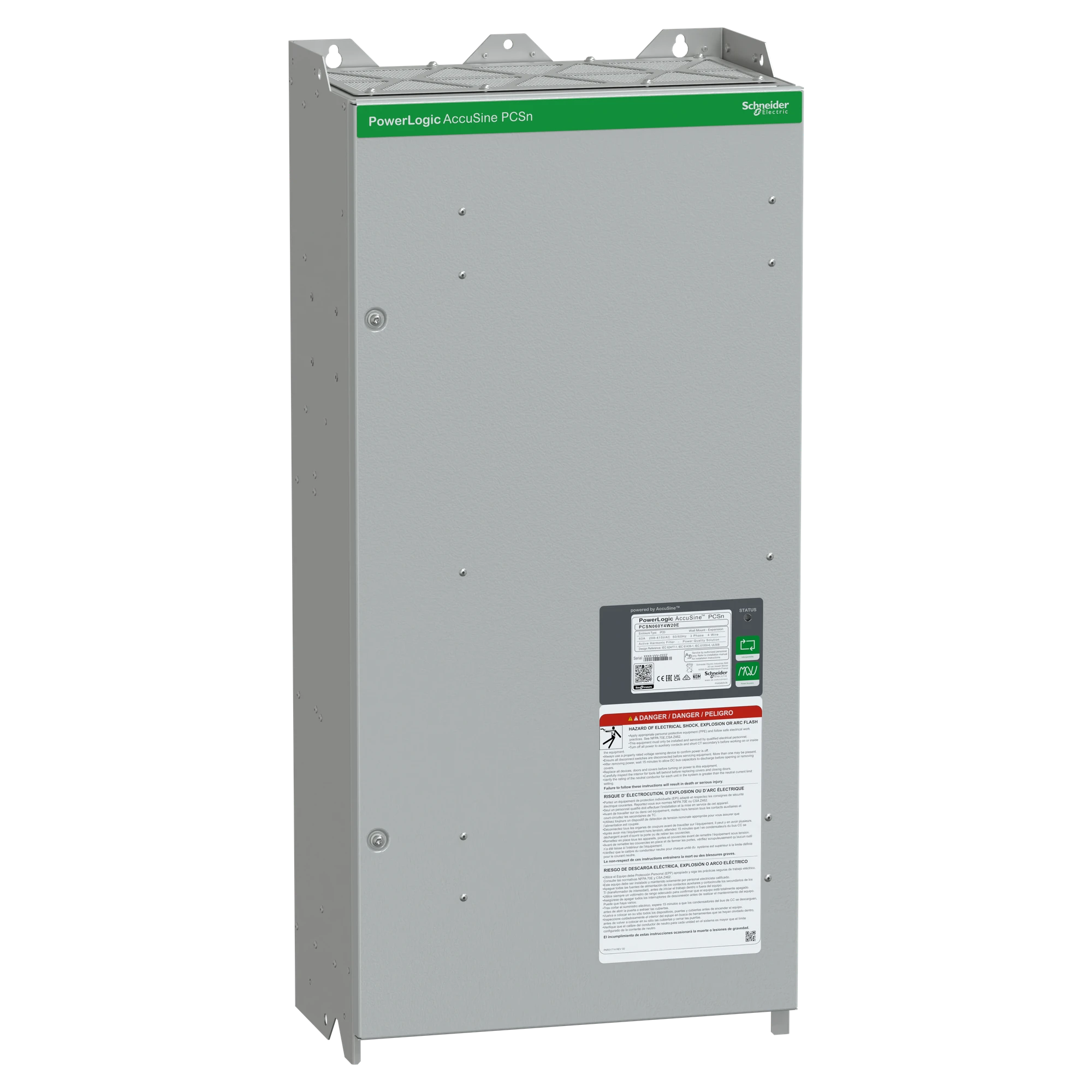 Schneider Electric PCSN060Y4W20E Active Harmonic Filter, AccuSine PCSn, 60A, 380-415V AC, 3P+N, IP20, EM (img_001)