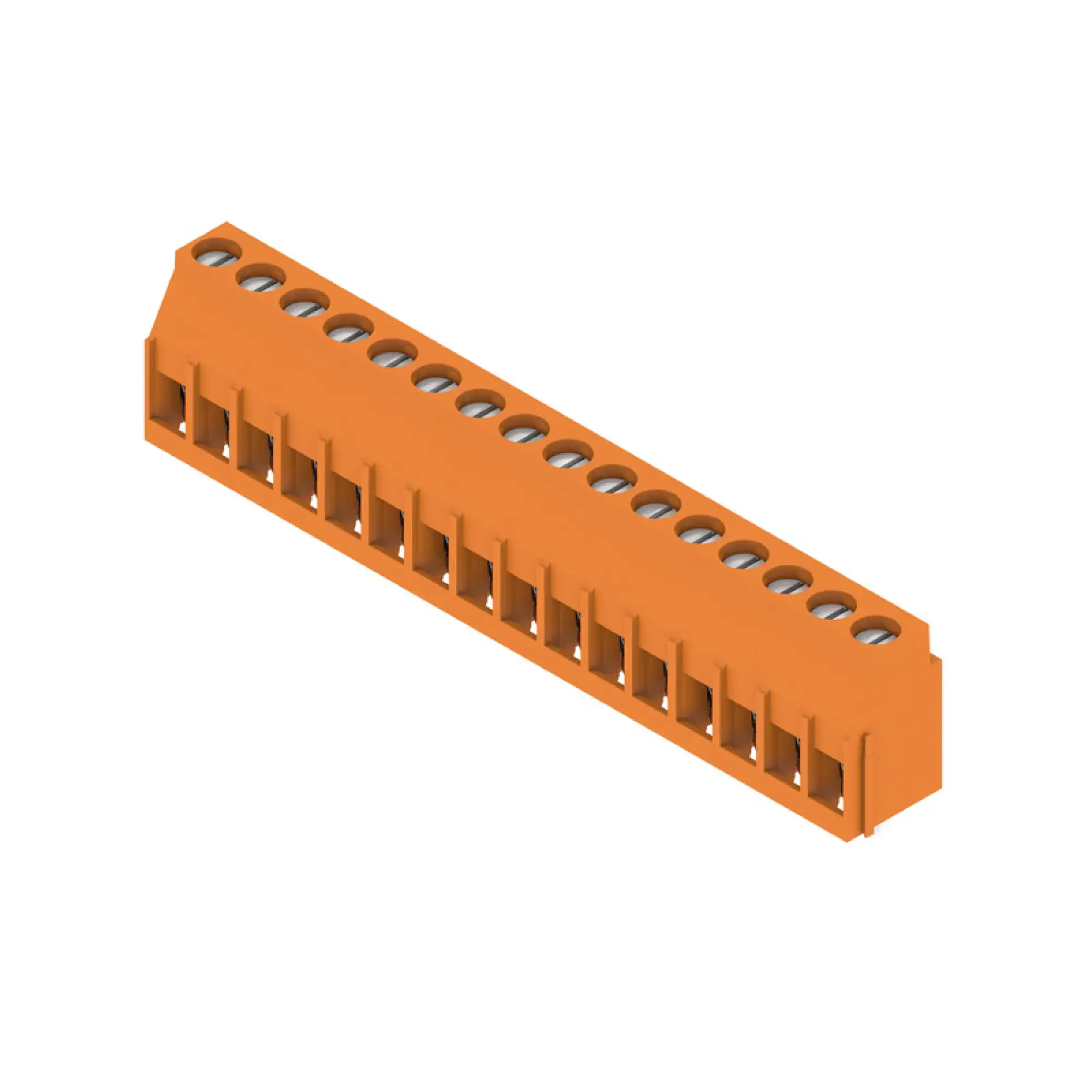 Weidmüller 1001970000 PCB terminal, 320 V, 32.5 A, Pitch in mm: 5.08, 6 mm², Number of poles: 16, Clamping yoke connection, THT solder connection, 90°, Box (img_001)