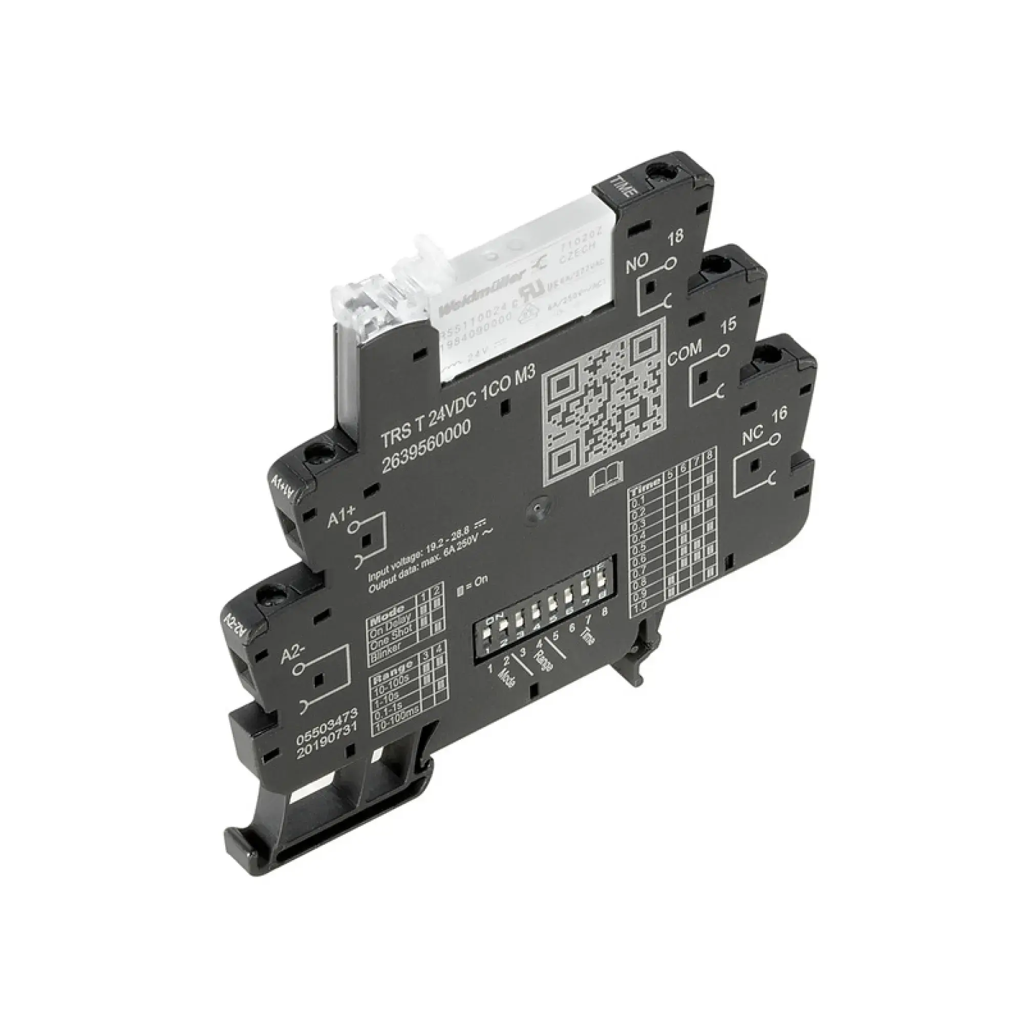 Weidmüller 2639560000 Timing relay, 24 V DC ±20 %, 1 CO contact (AgSnO) , 6 A, Screw connection (img_001)